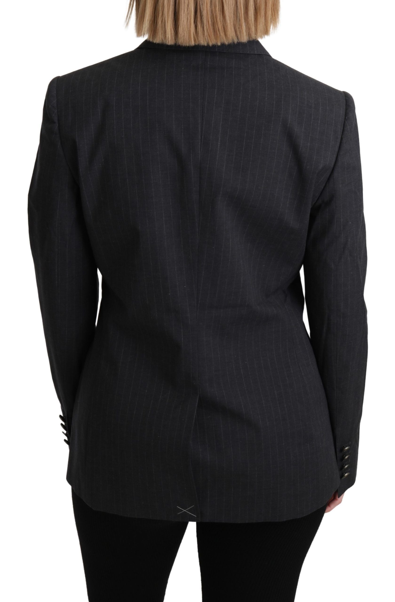 Dolce & Gabbana Grey Single-Breasted Blazer Cotton Jacket-4