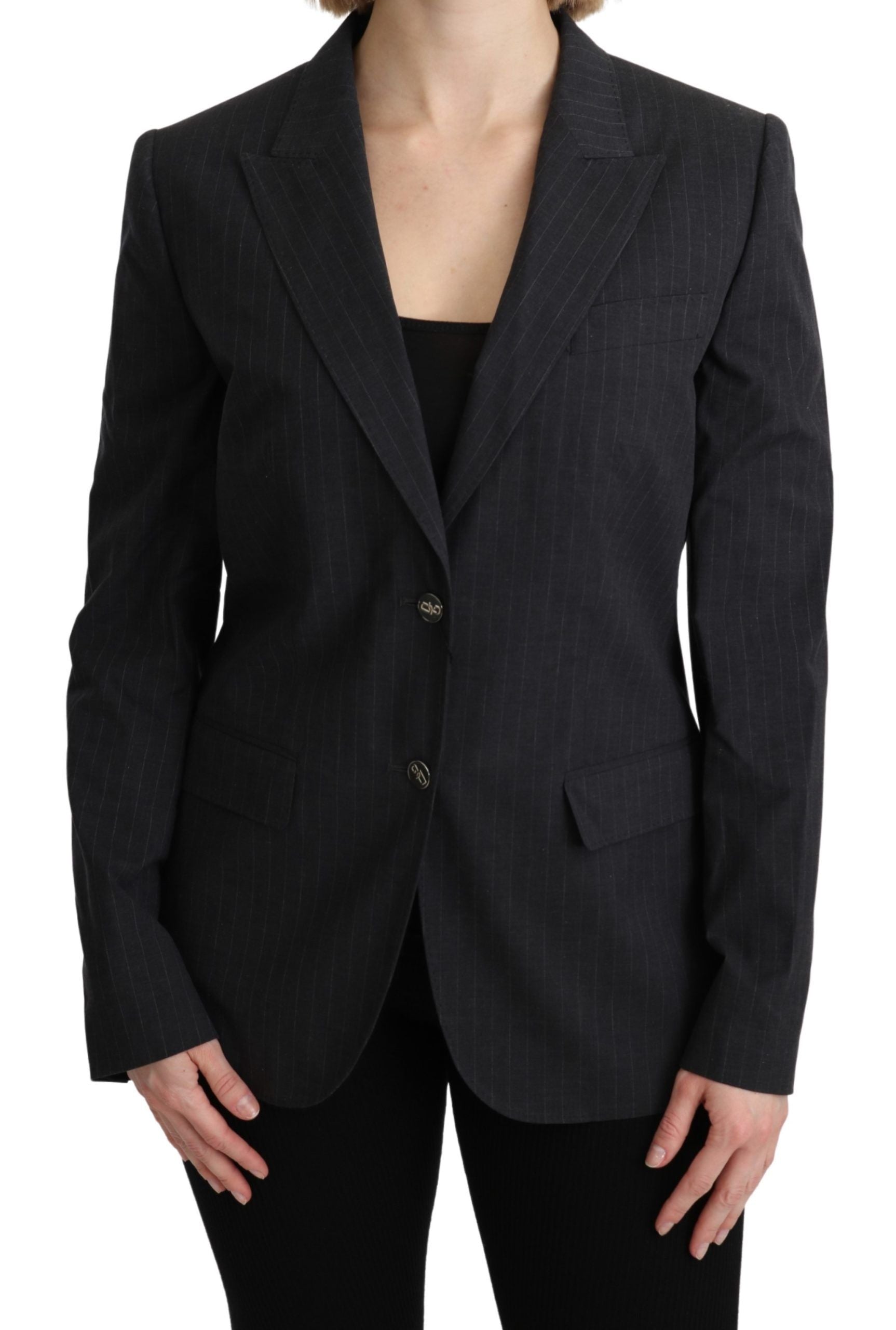 Dolce & Gabbana Grey Single-Breasted Blazer Cotton Jacket-1