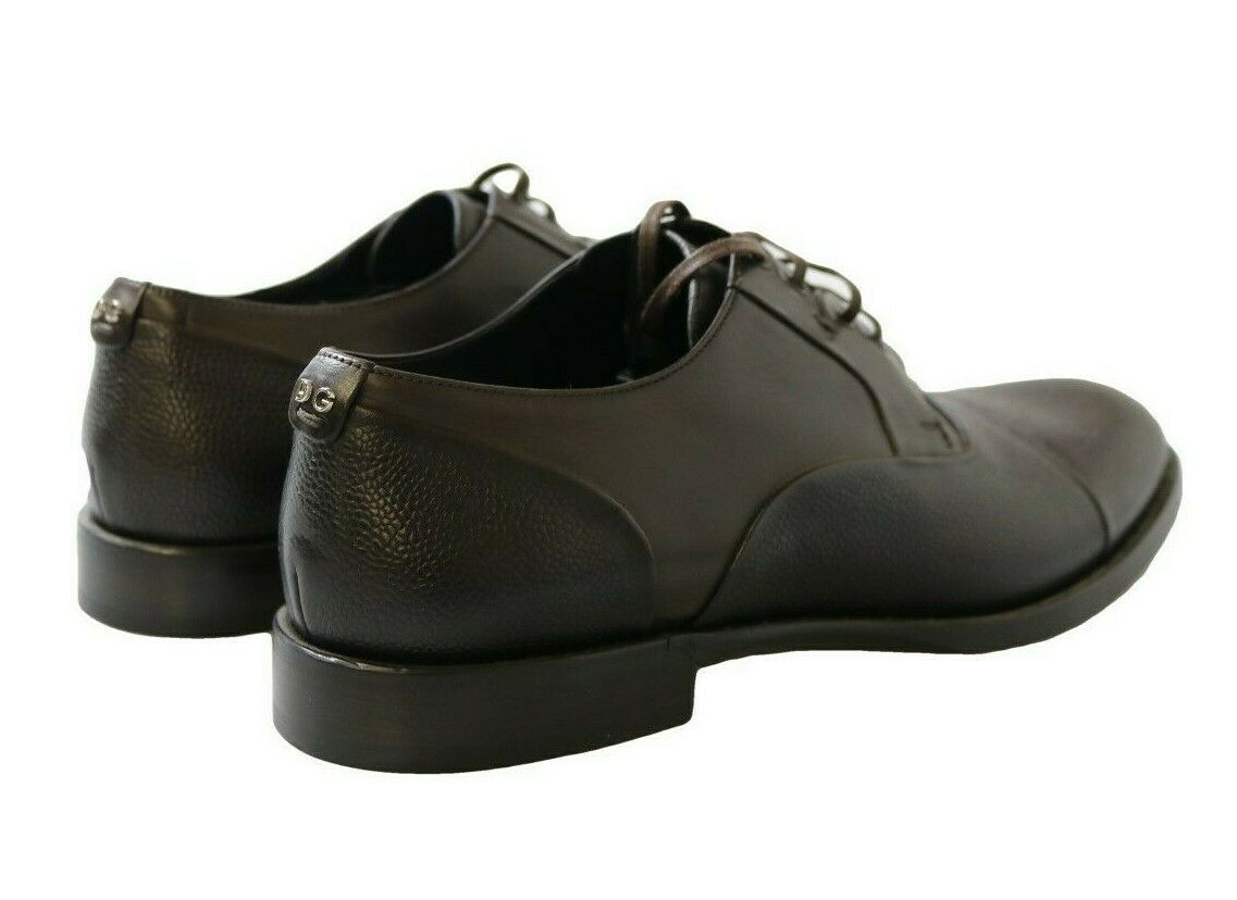 Dolce & Gabbana Brown Leather Lace-Up Dress Men's Shoes-2