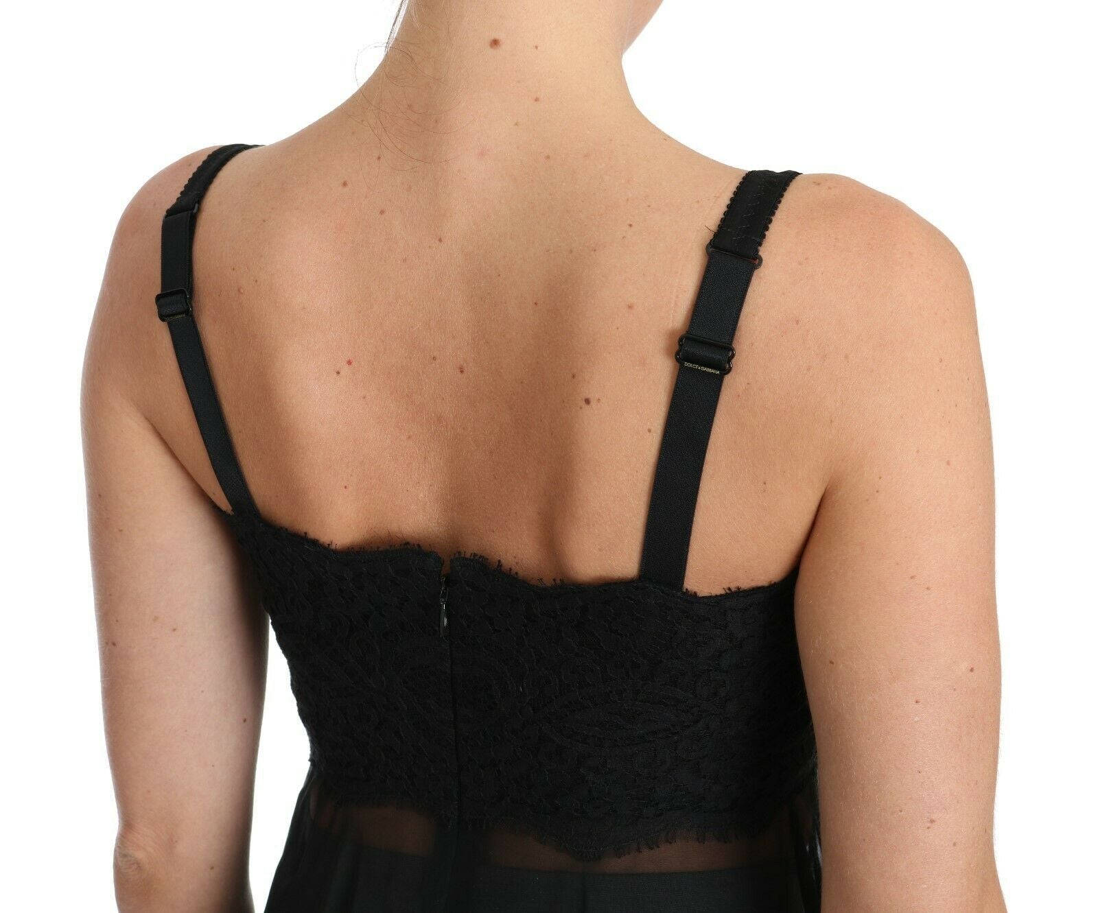 Dolce & Gabbana Black Silk Lace Dress Chemise Lingerie-5