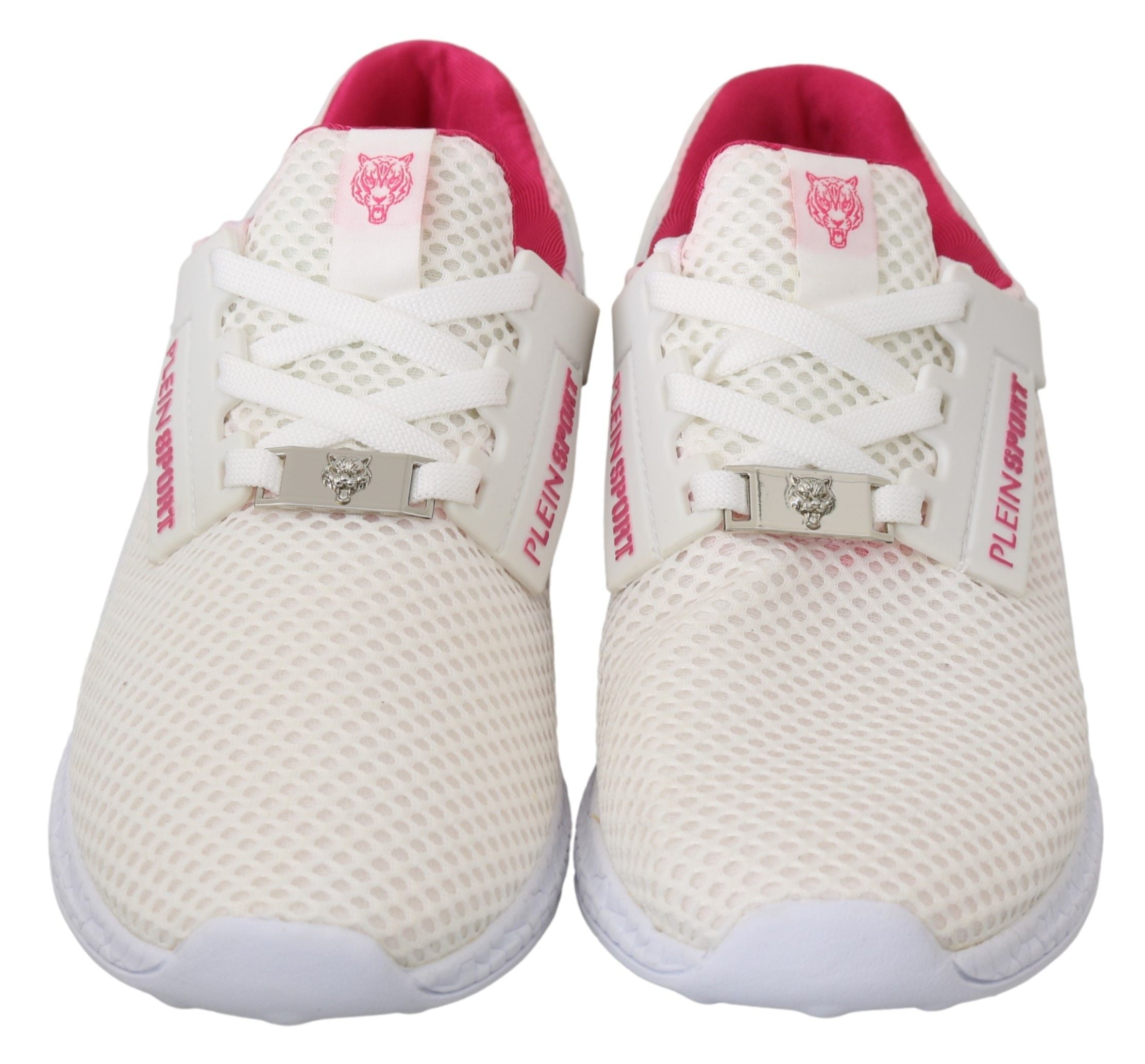 Philipp Plein White Pink Polyester Becky Sneakers Shoes-4
