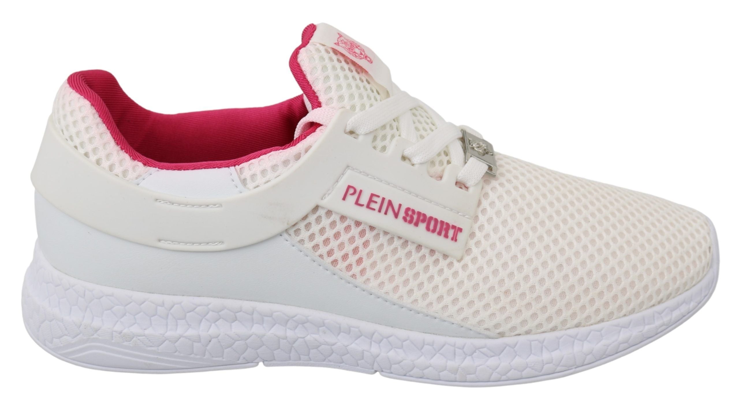 Philipp Plein White Pink Polyester Becky Sneakers Shoes-1