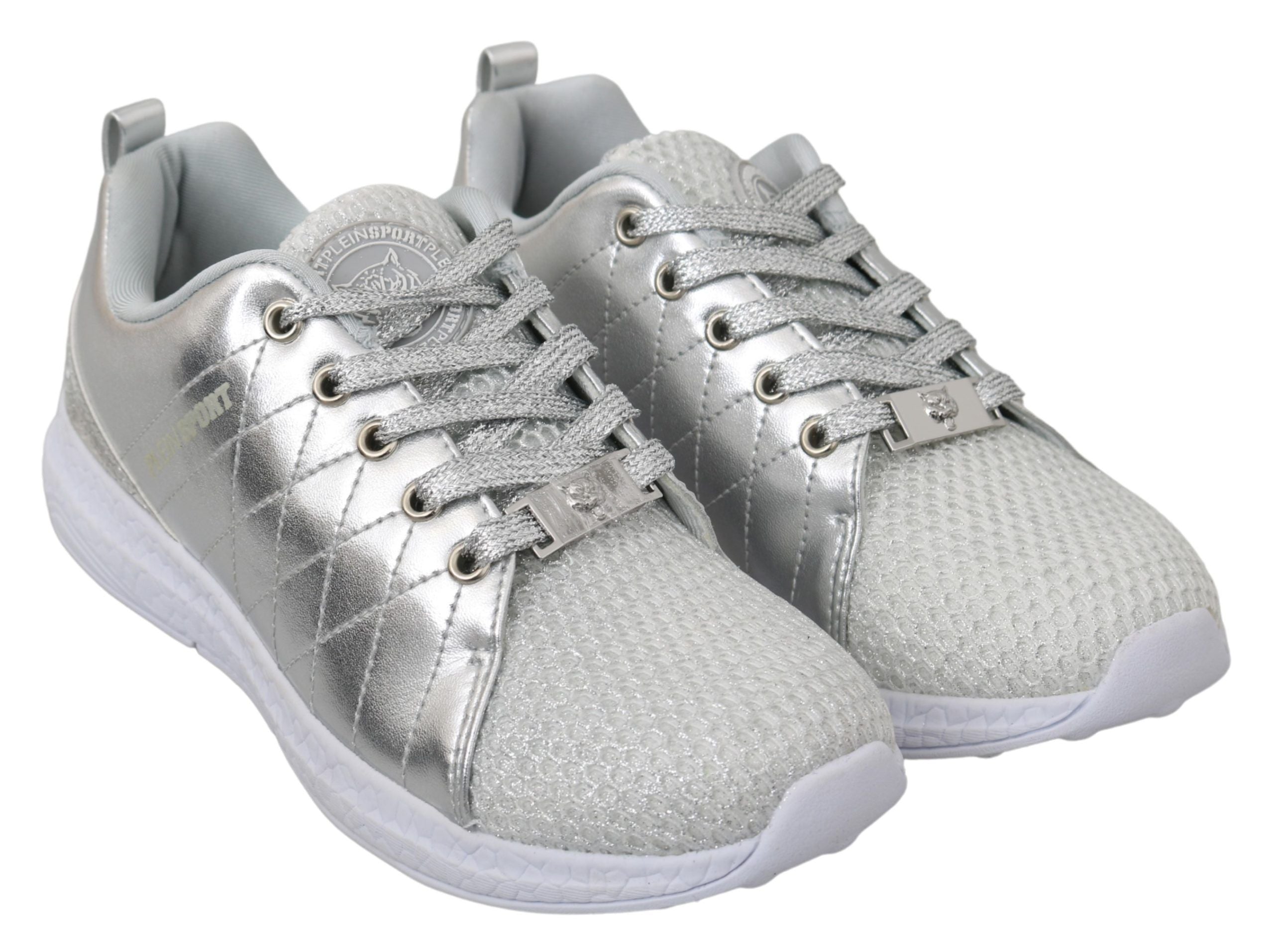 Philipp Plein Gisella Silver Polyester Sneakers Shoes-5