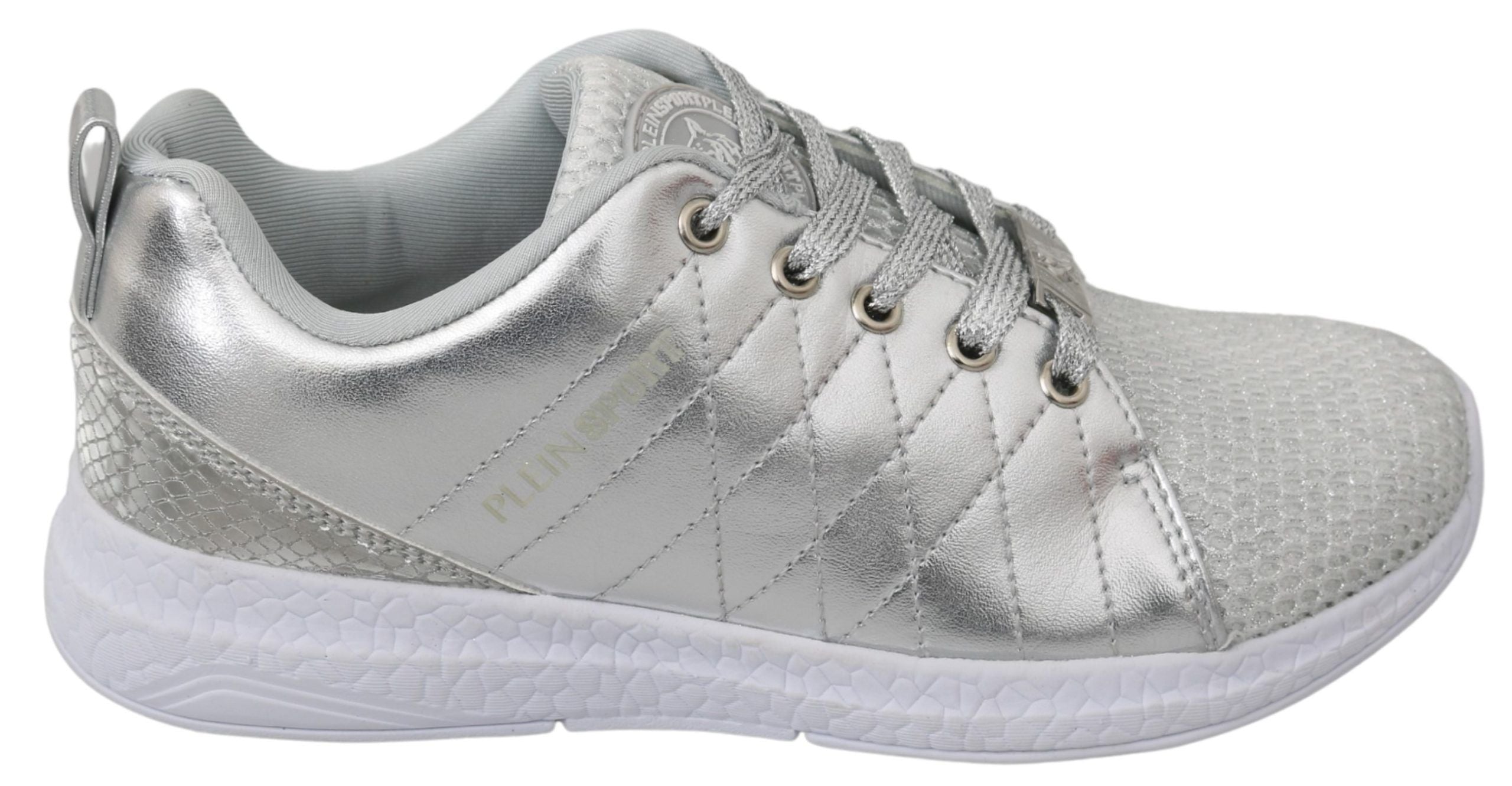 Philipp Plein Gisella Silver Polyester Sneakers Shoes-1