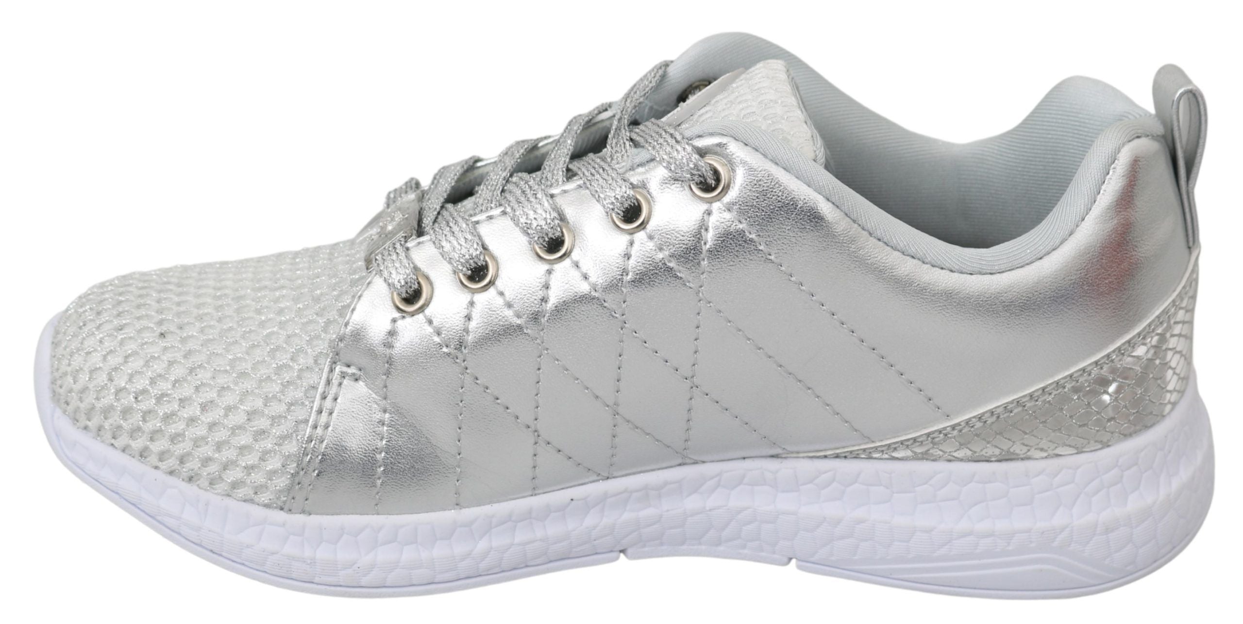 Philipp Plein Gisella Silver Polyester Sneakers Shoes-7