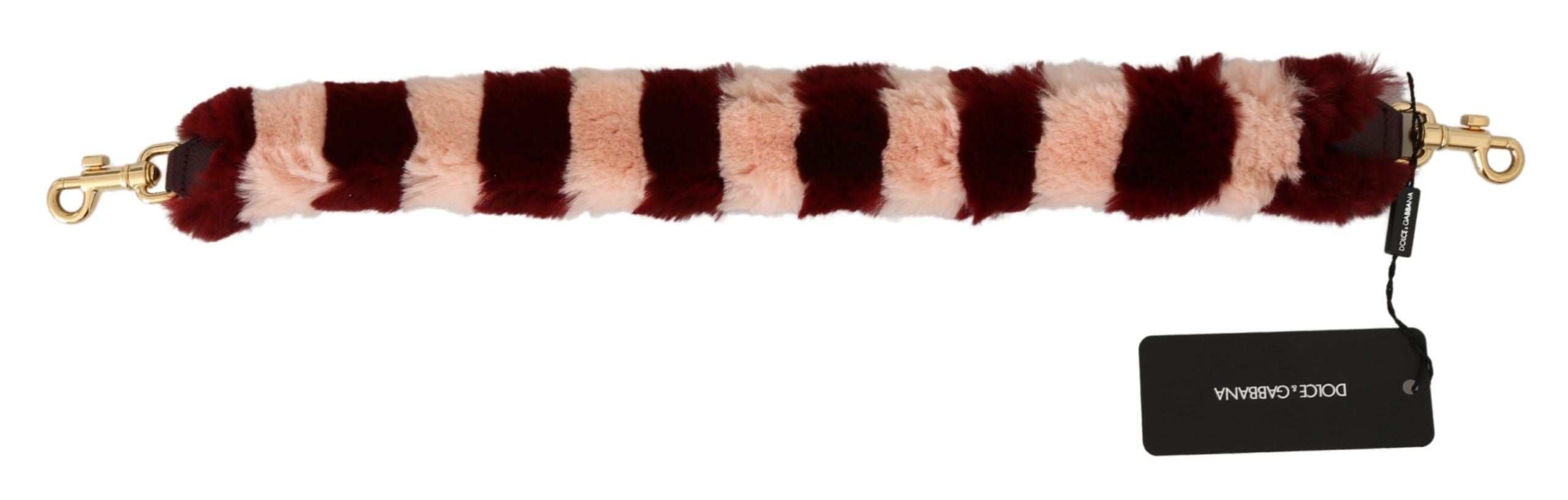 Dolce & Gabbana Pink Red Lapin Fur Accessory Shoulder Strap-3