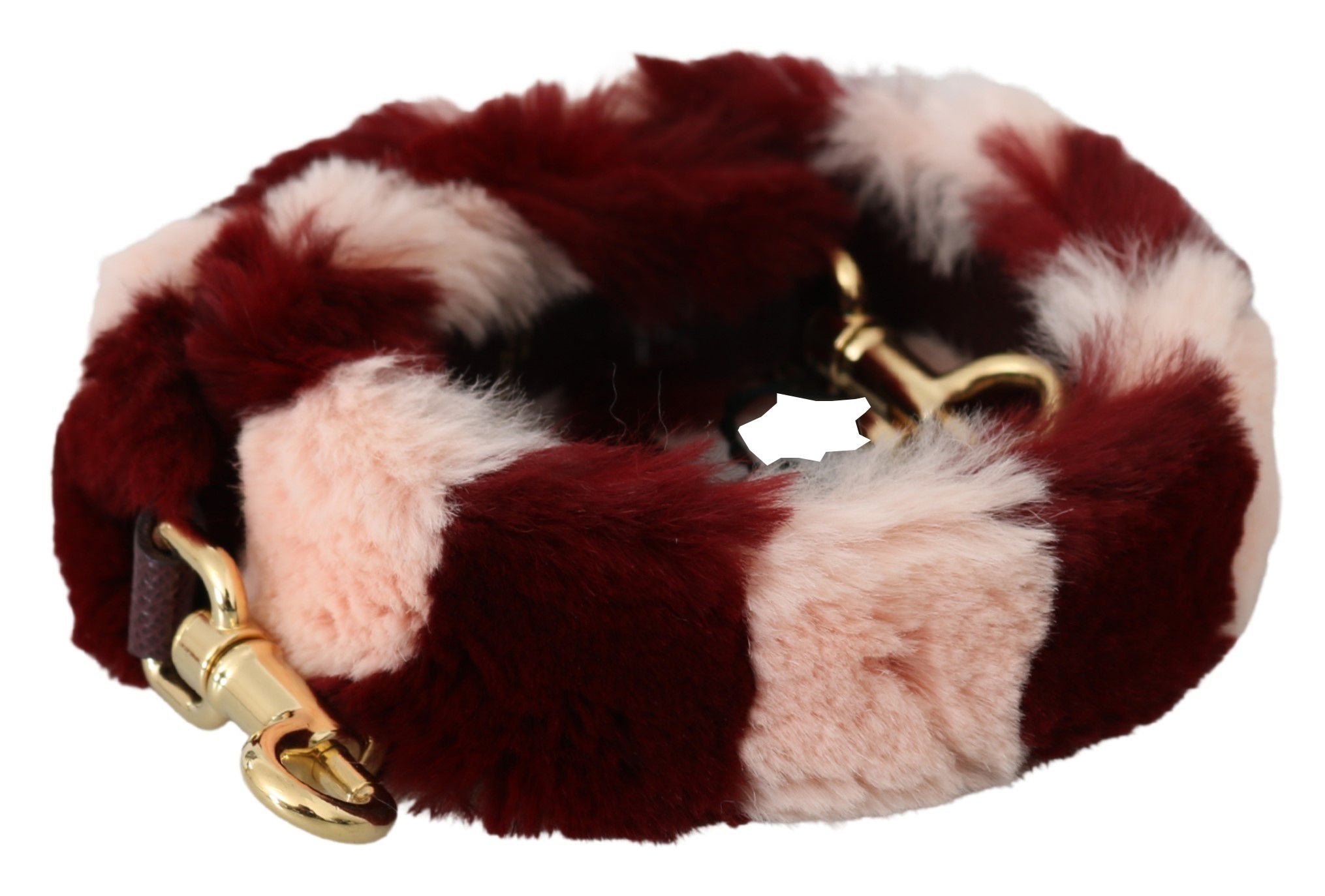 Dolce & Gabbana Pink Red Lapin Fur Accessory Shoulder Strap-1