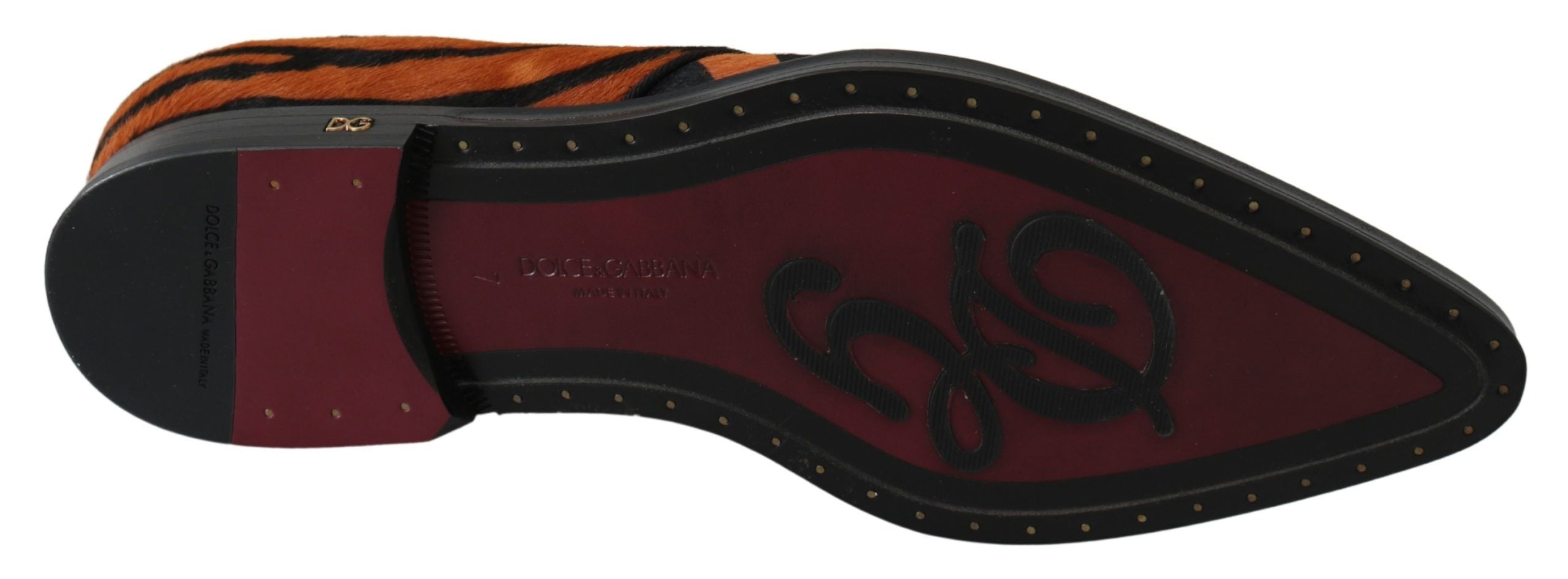 Dolce & Gabbana Orange Pony Haar Formal Kleid Broque Schuhe-2