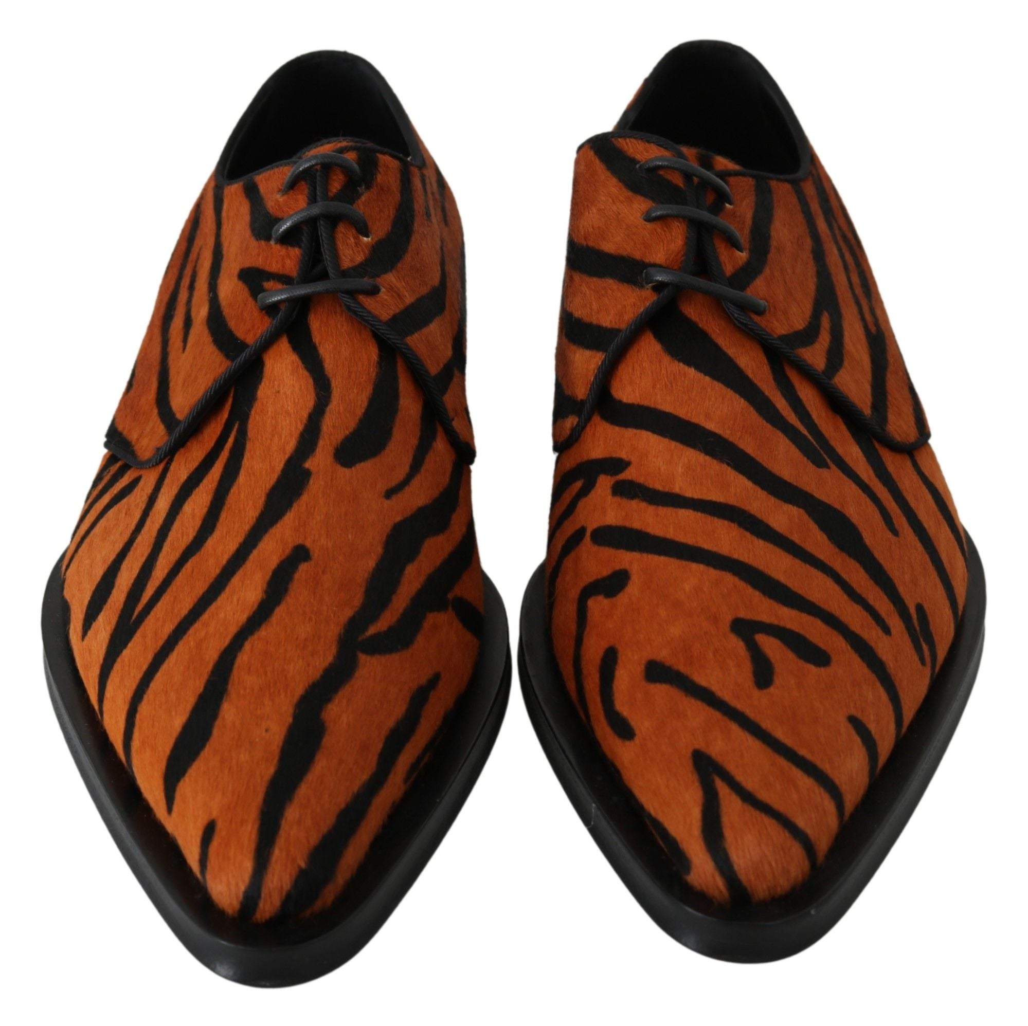 Dolce & Gabbana Orange Pony Haar Formal Kleid Broque Schuhe-4
