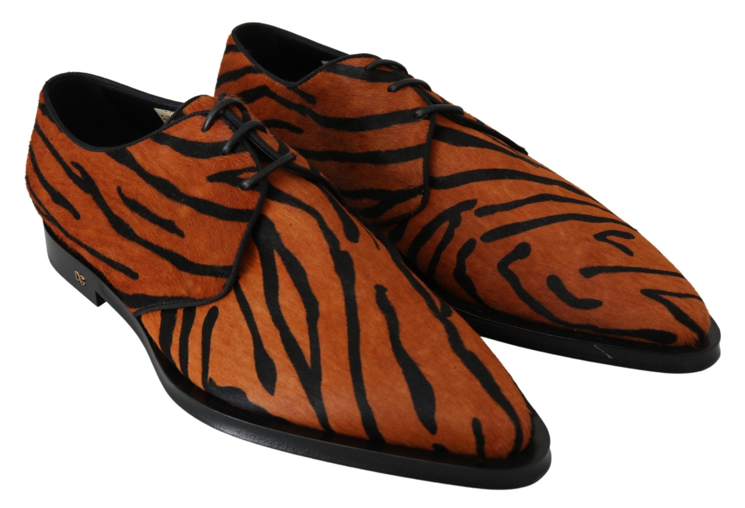 Dolce & Gabbana Orange Pony Haar Formal Kleid Broque Schuhe-5