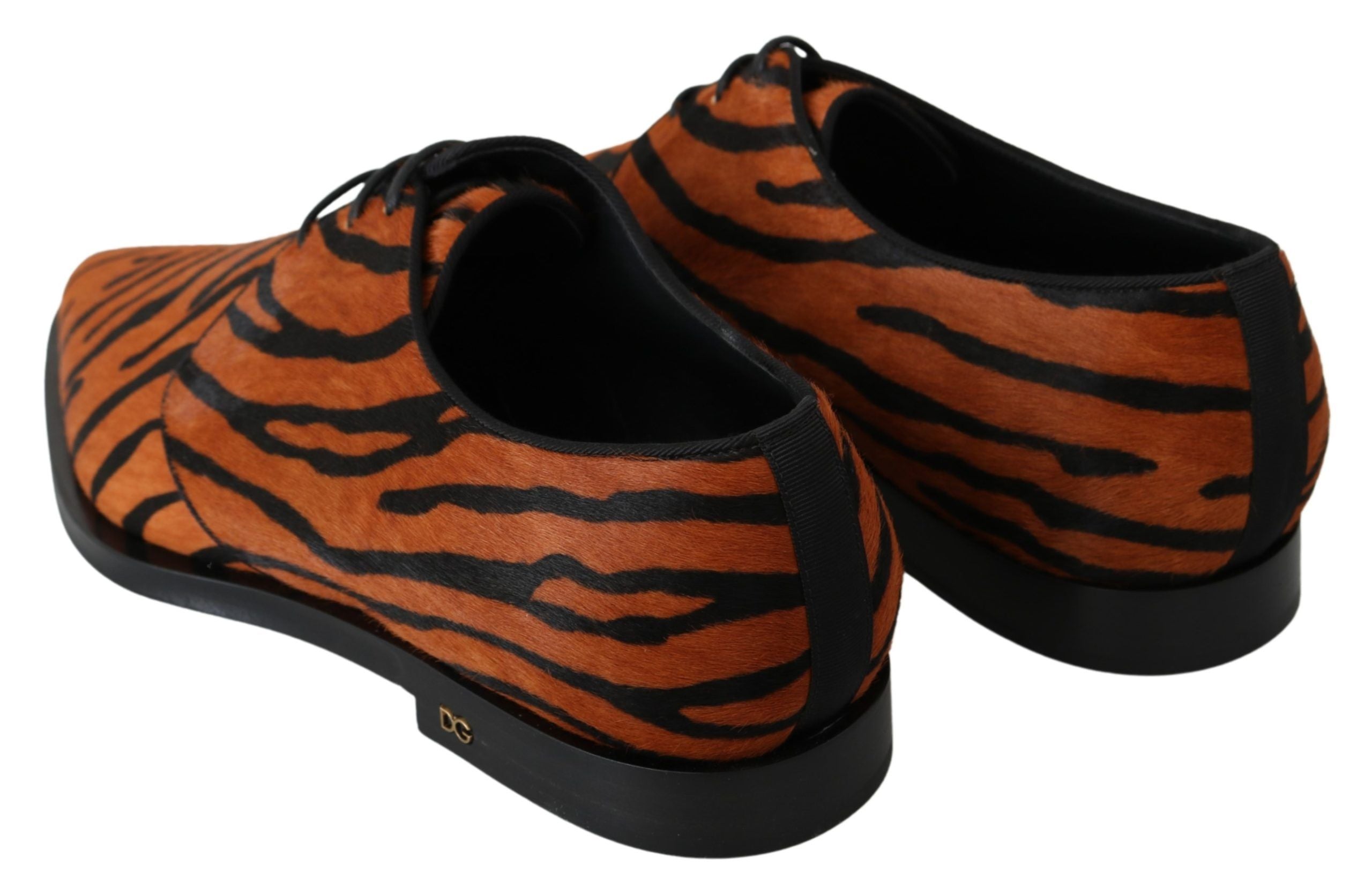 Dolce & Gabbana Orange Pony Haar Formal Kleid Broque Schuhe-6