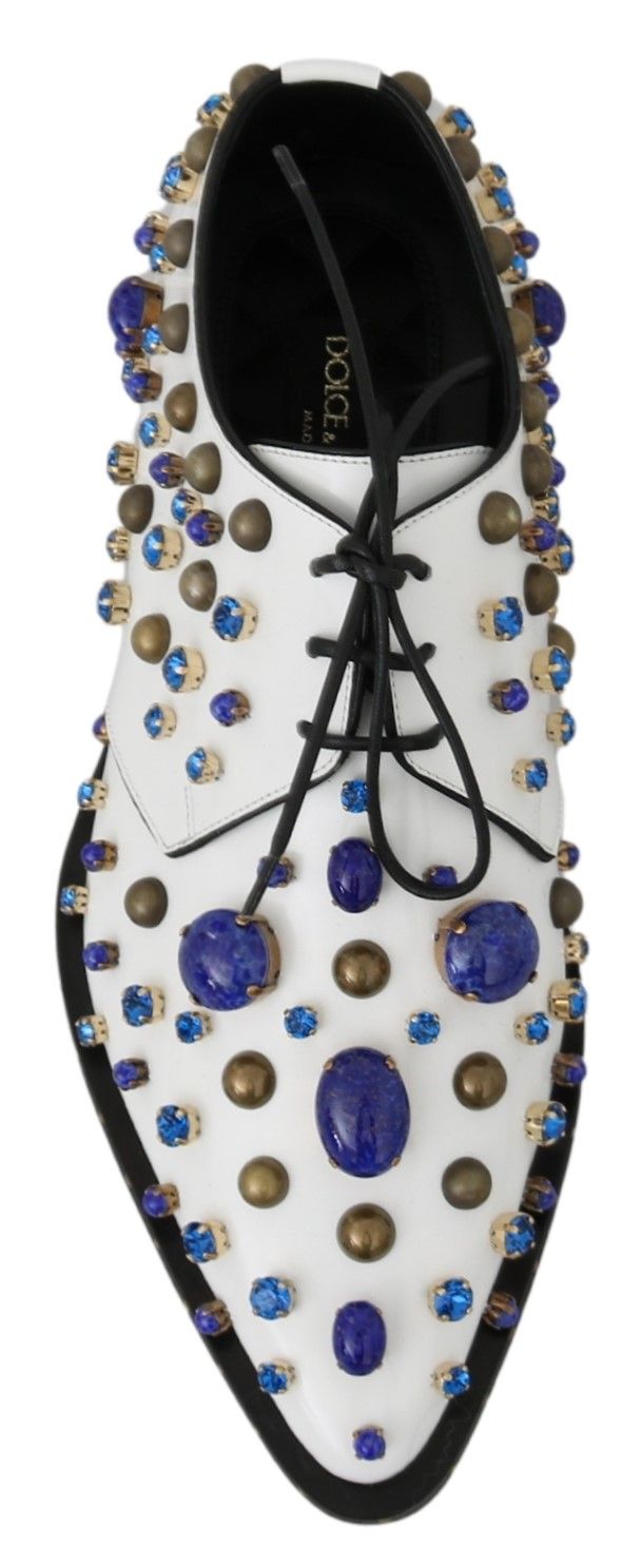 Zapatos de vestir con cristales y cuero blanco de Dolce & Gabbana Broque-7
