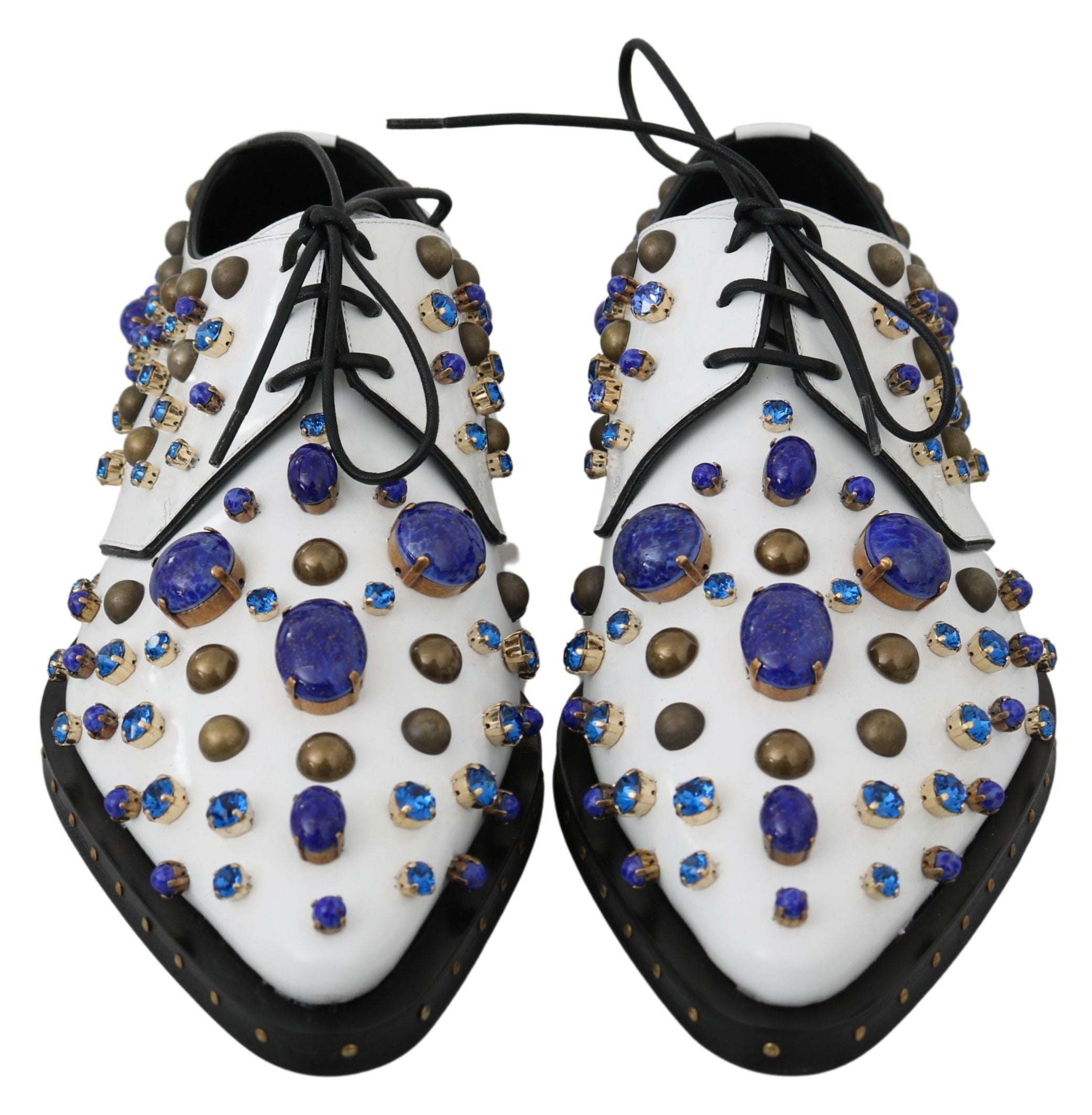 Zapatos de vestir con cristales y cuero blanco de Dolce & Gabbana Broque-6
