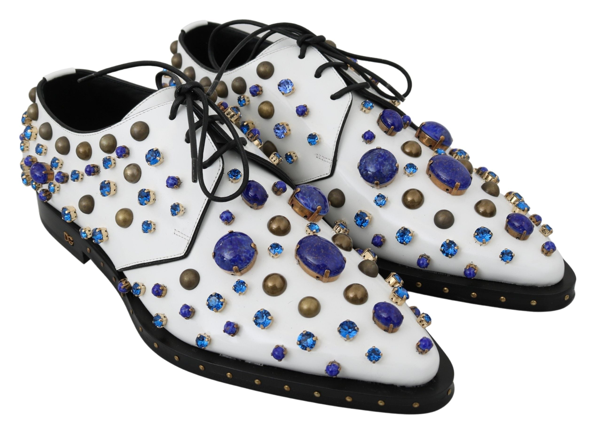 Zapatos de vestir con cristales y cuero blanco de Dolce & Gabbana Broque-5