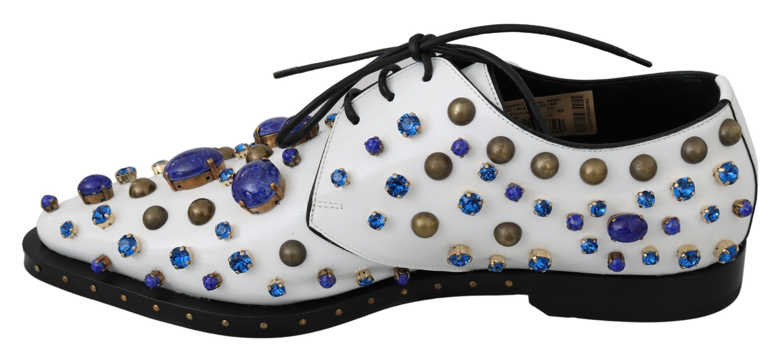 Zapatos de vestir con cristales y cuero blanco de Dolce & Gabbana Broque-3