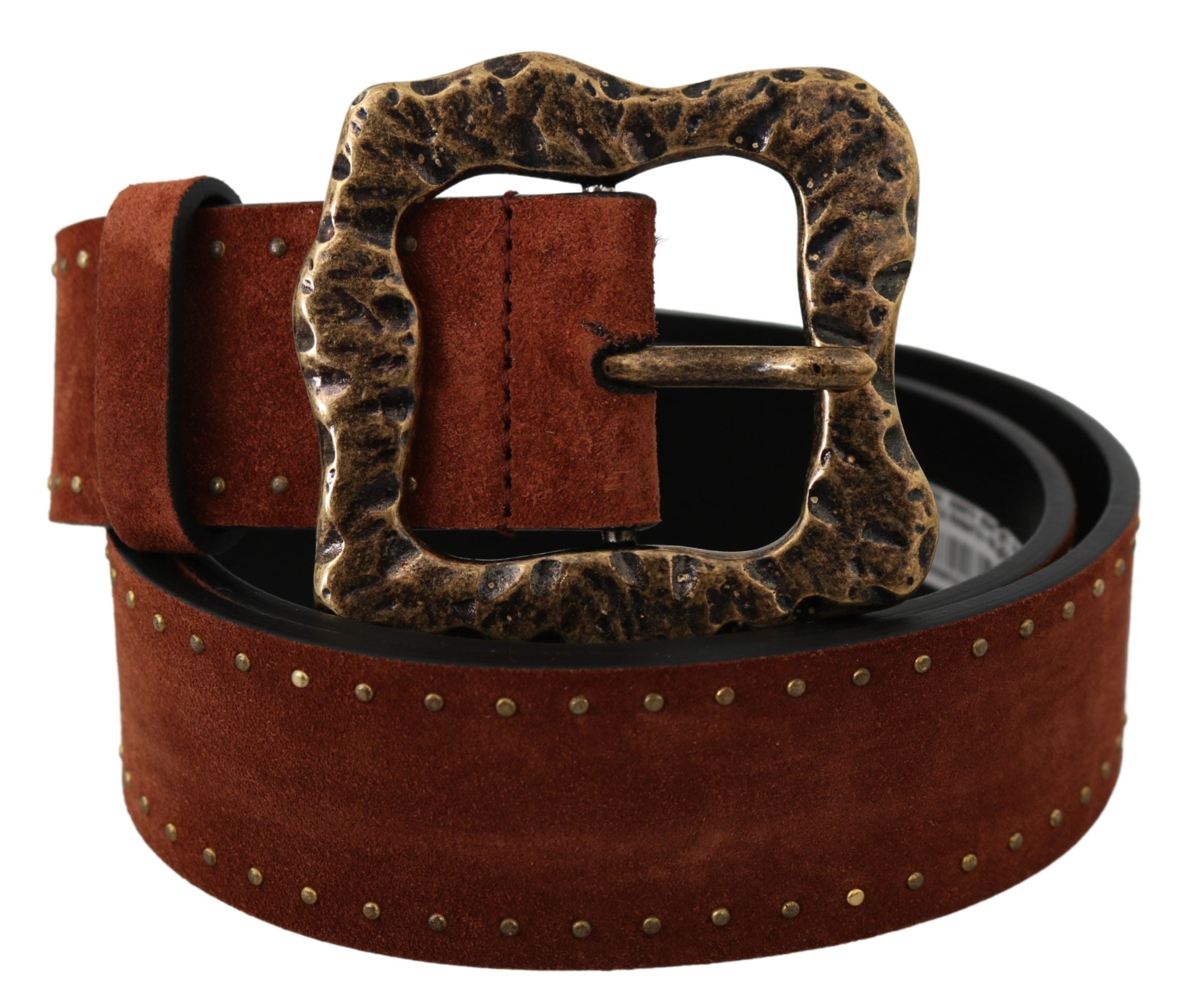 Dolce & Gabbana Brown Suede Studded Belt in Baroque Style