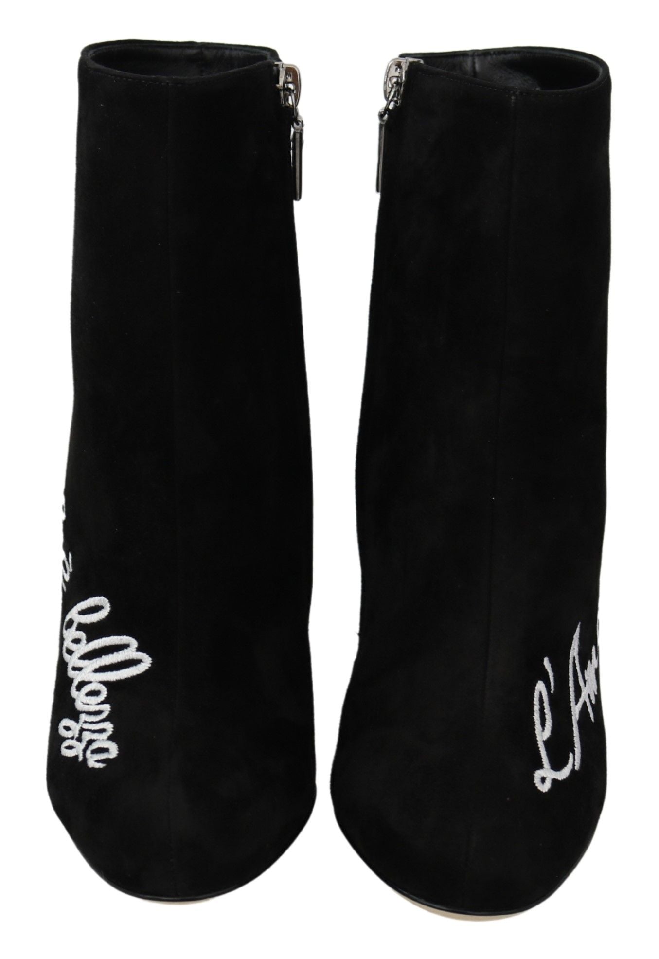 Dolce & Gabbana Black Suede L'Amore E'Bellezza Boots Shoes-4