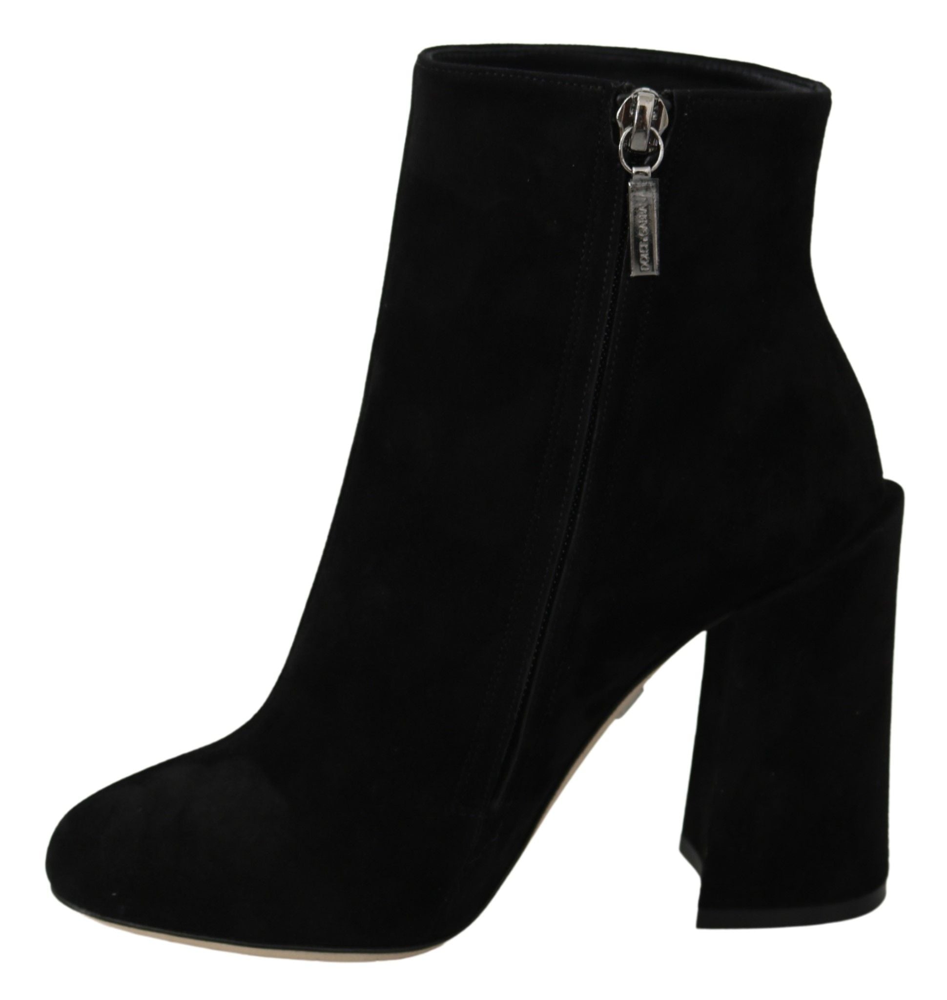 Dolce & Gabbana Black Suede L'Amore E'Bellezza Boots Shoes-7