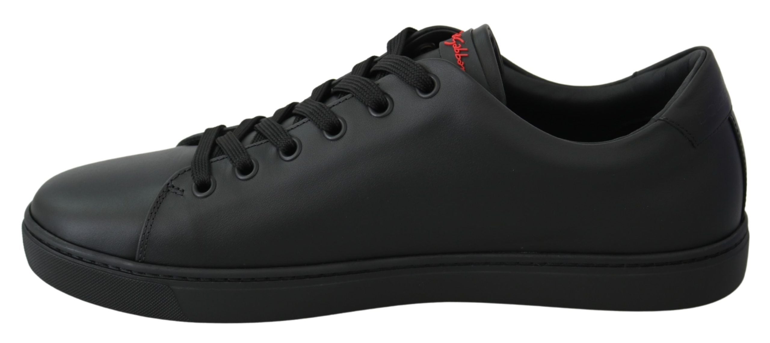Dolce & Gabbana Black Leather Love Heart Sneakers Women's Shoes-7