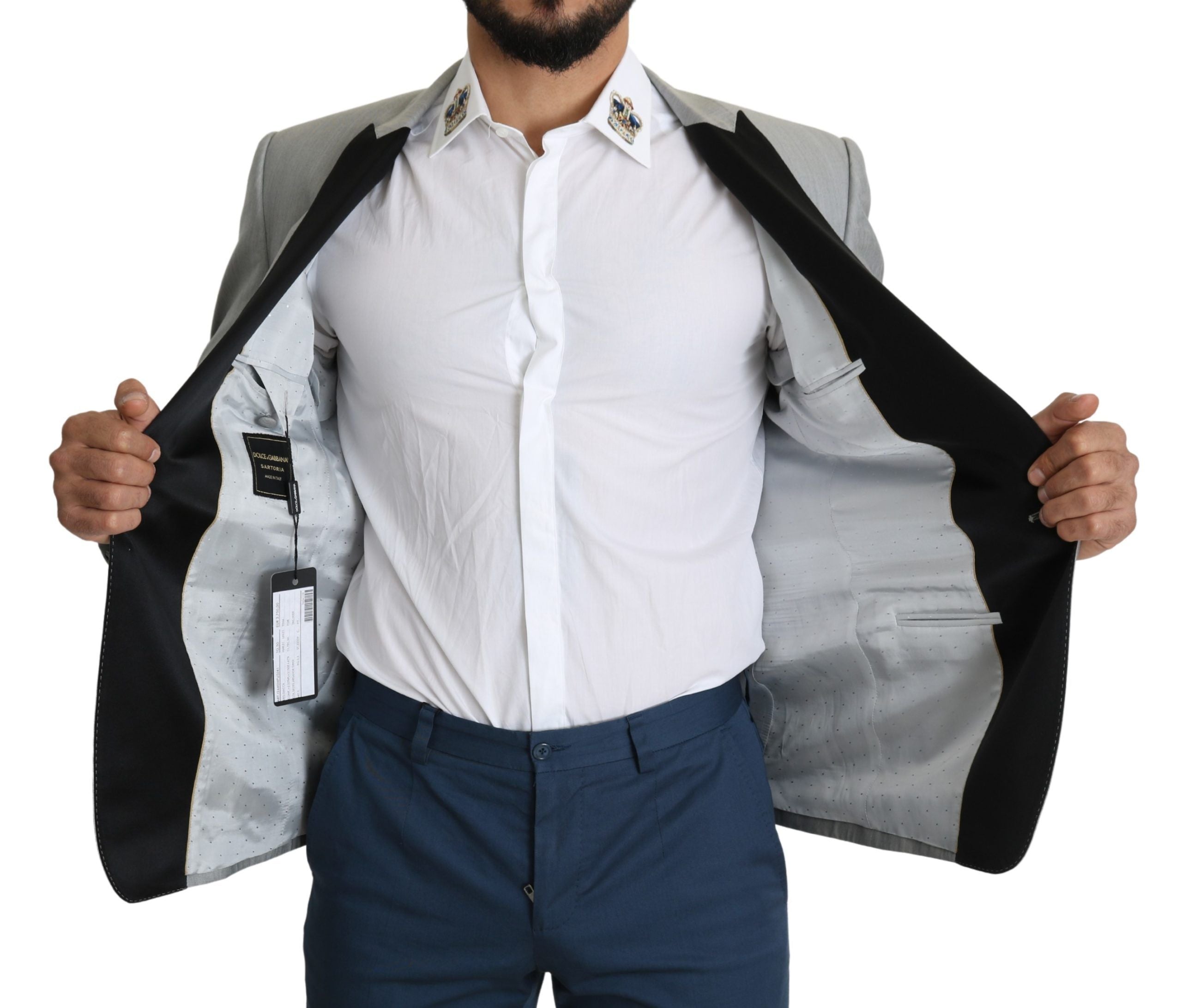 Dolce & Gabbana Hellgrauer einreihiger SARTORIA Blazer-5