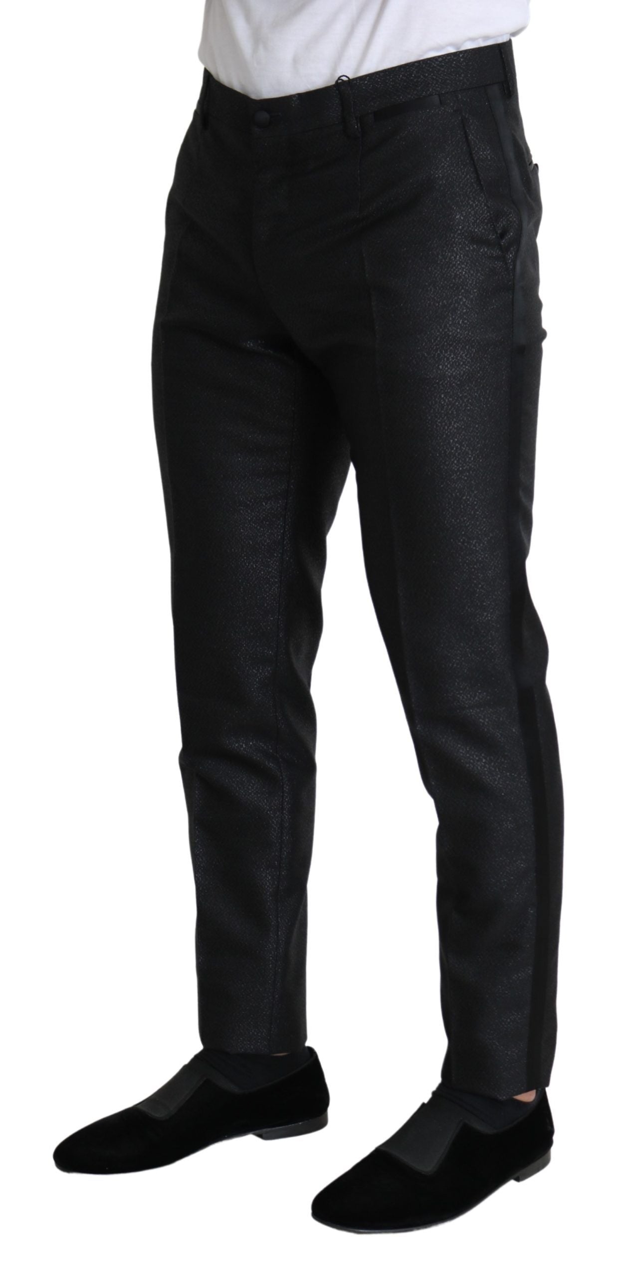 Dolce & Gabbana Black Metallic Skinny Pantsuit-2