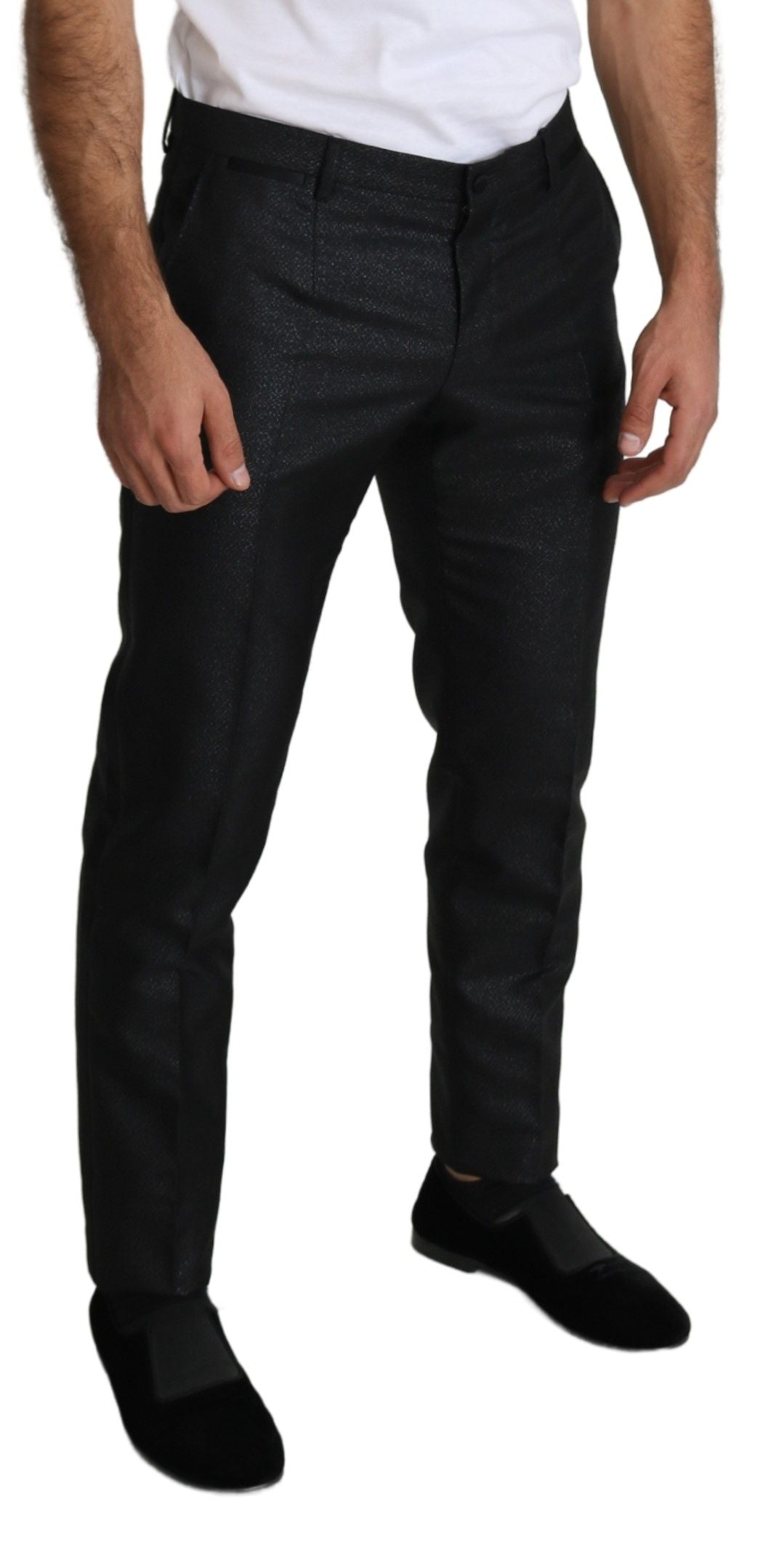 Dolce & Gabbana Black Metallic Skinny Pantsuit-4