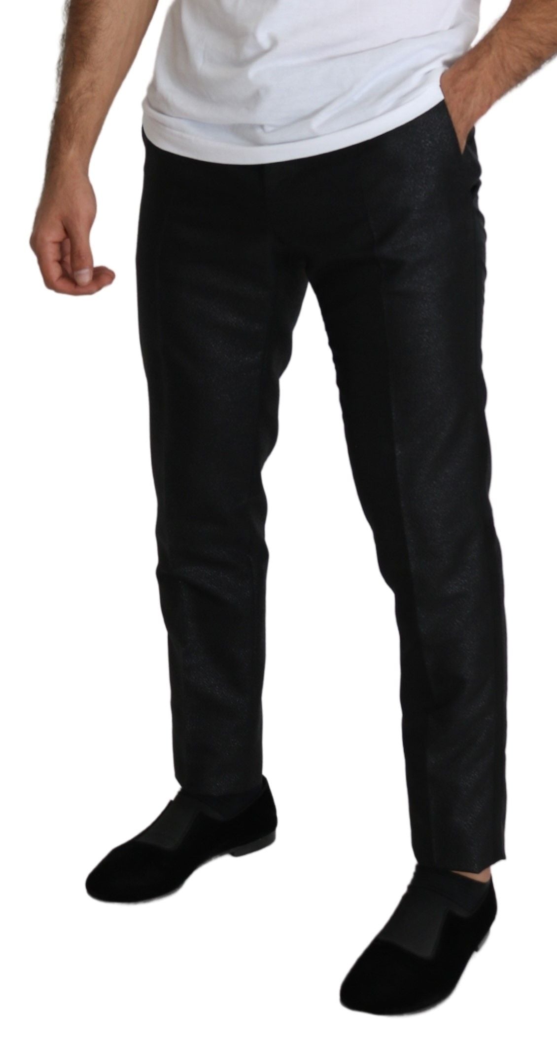 Dolce & Gabbana Black Metallic Skinny Pantsuit-5