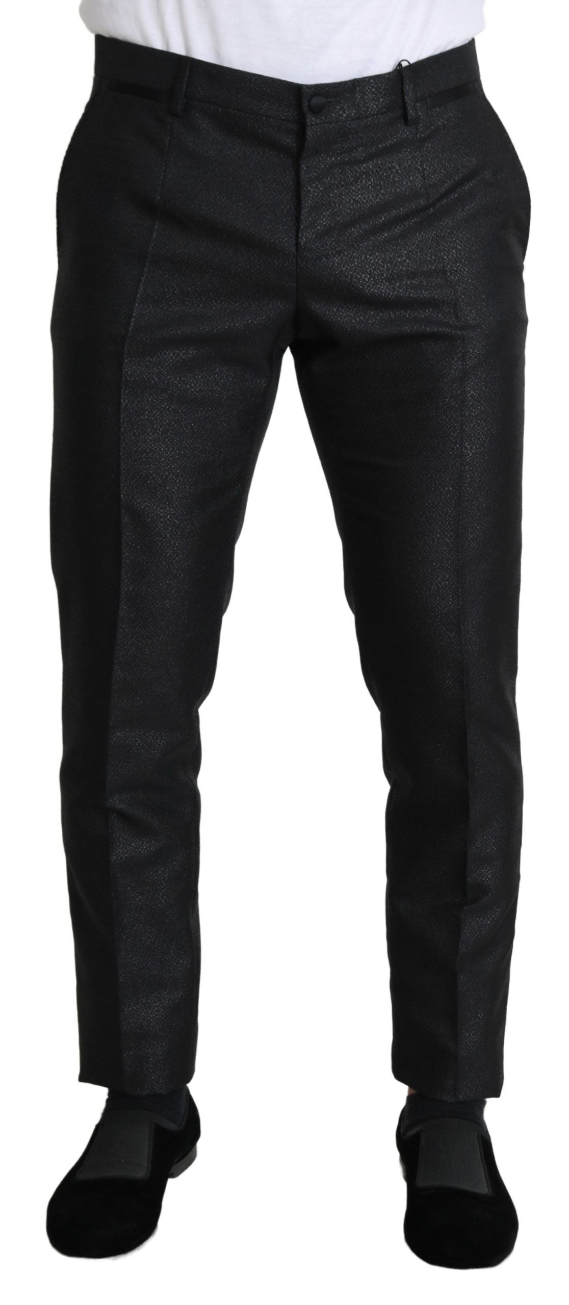 Dolce & Gabbana Black Metallic Skinny Pantsuit