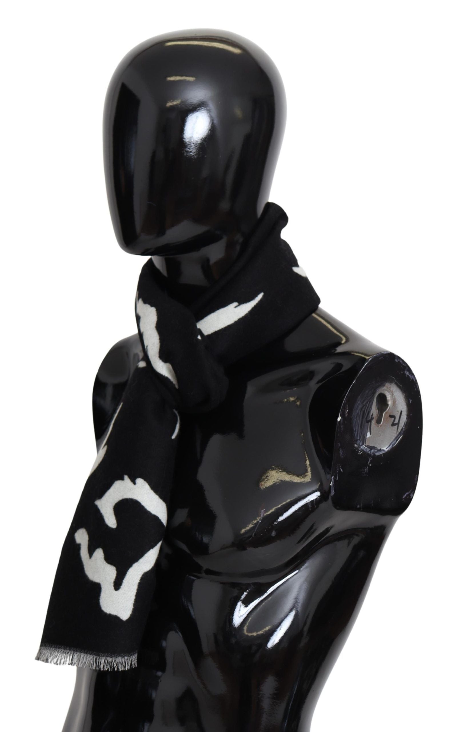 Givenchy Black and White Wool Unisex Winter Warm Scarf Wrap Scarf-2