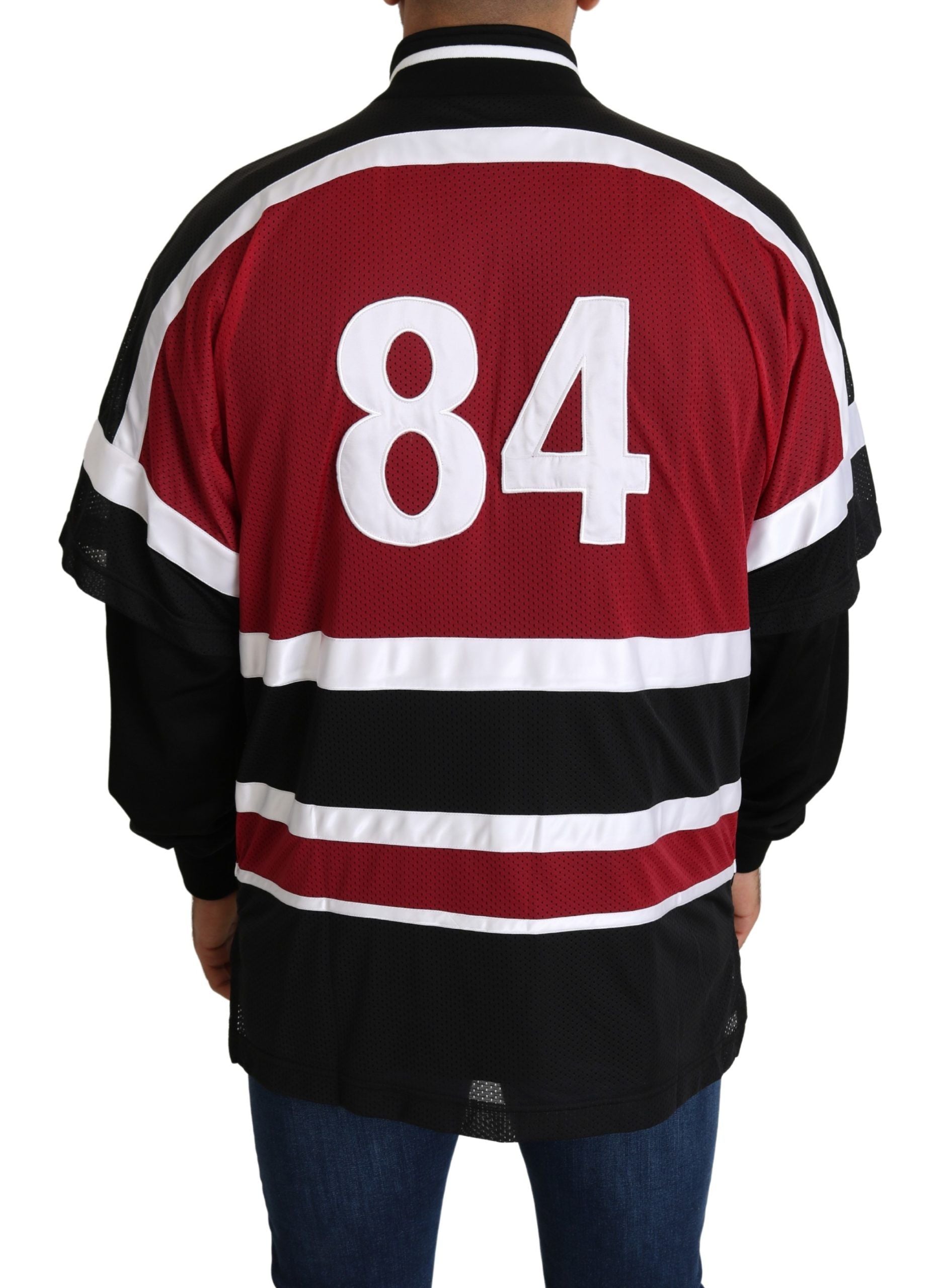 Dolce & Gabbana Red Black AMORE Sport Pullover with Zipper-3