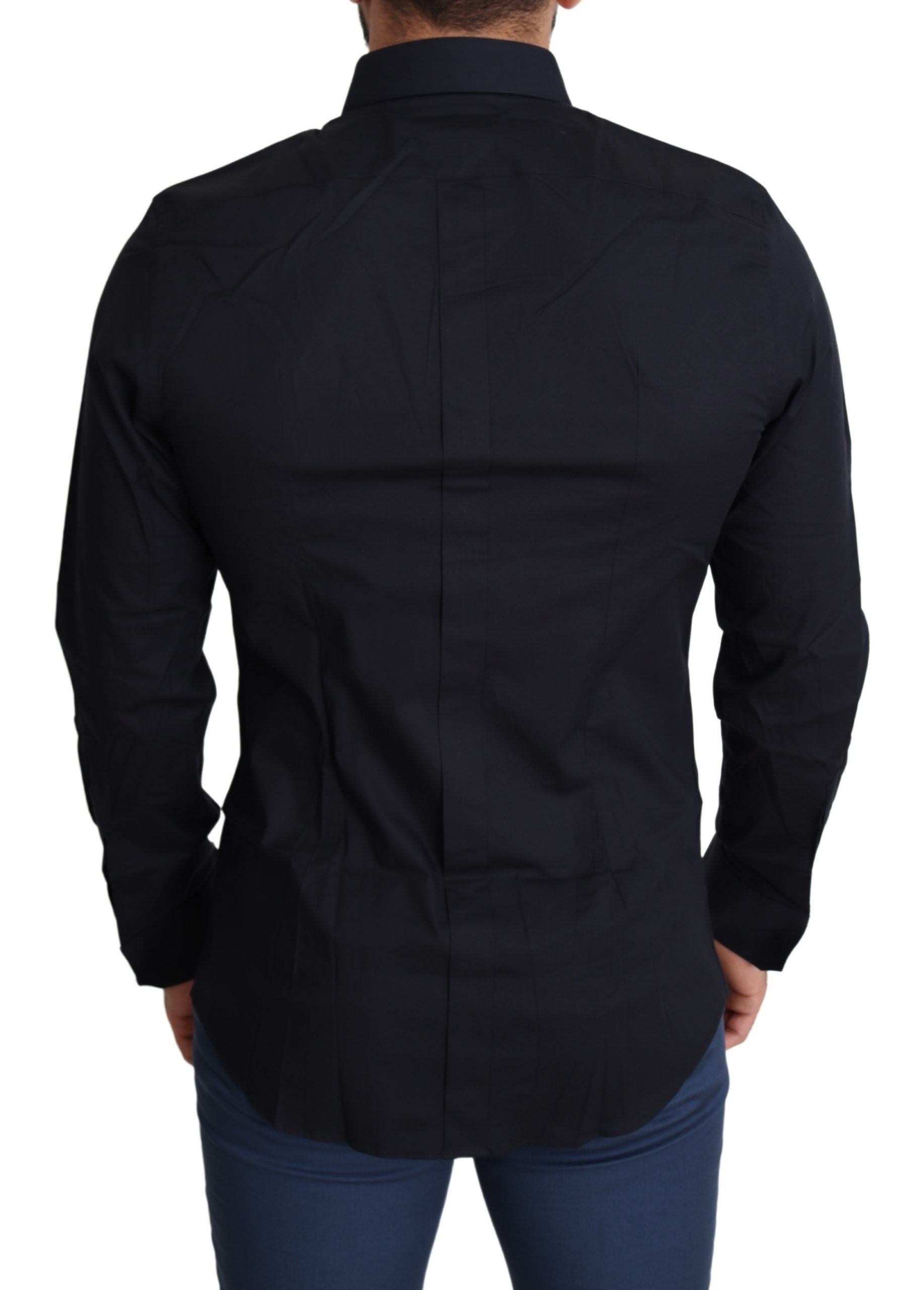 Dolce & Gabbana Blue Formal GOLD Cotton Shirt-2