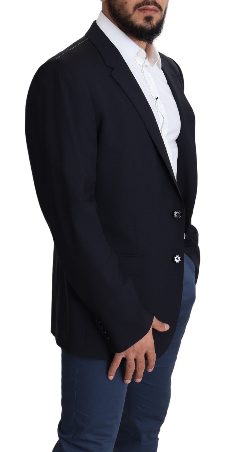 Dolce & Gabbana Black Wool Stretch Coat MARTINI Blazer-5