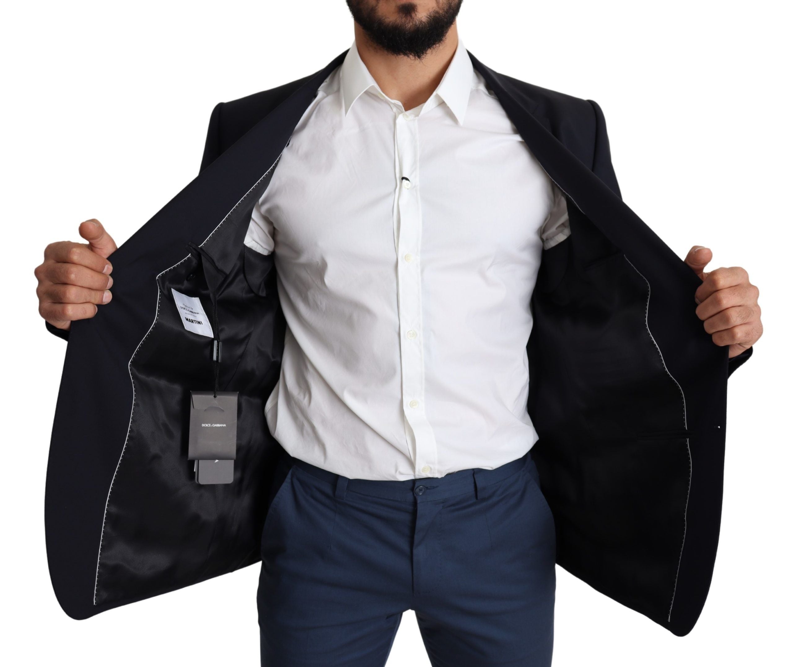 Dolce & Gabbana Black Wool Stretch Coat MARTINI Blazer-6