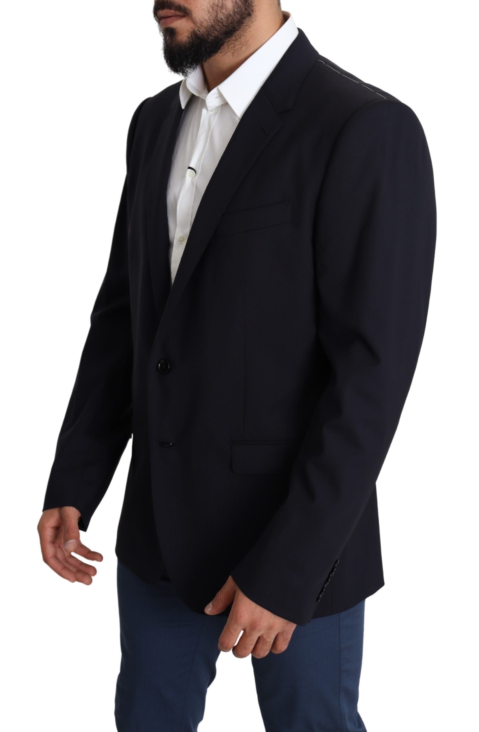 Dolce & Gabbana Black Wool Stretch Coat MARTINI Blazer-7