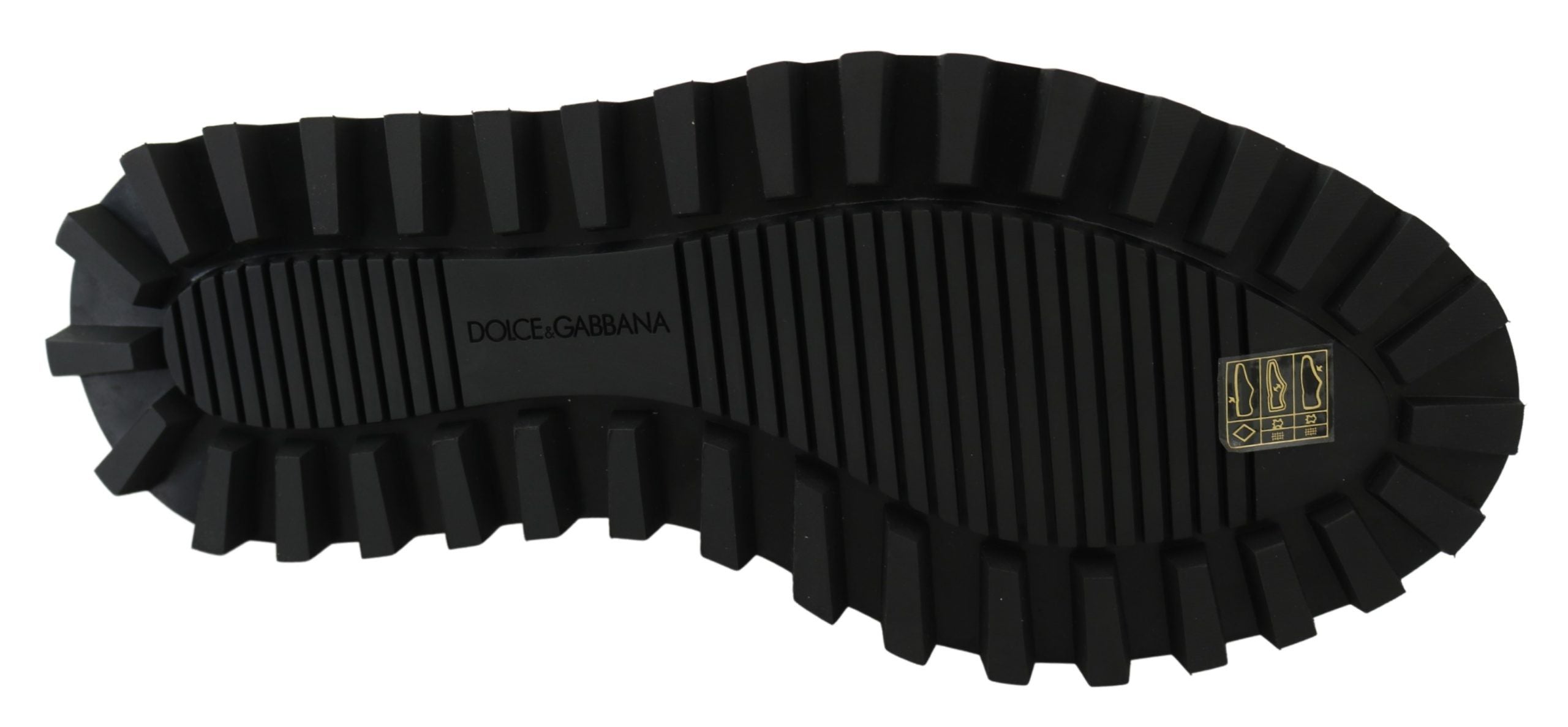 Dolce & Gabbana Black Rubberized Calfskin Chunky Derby Vulcano Shoes-2