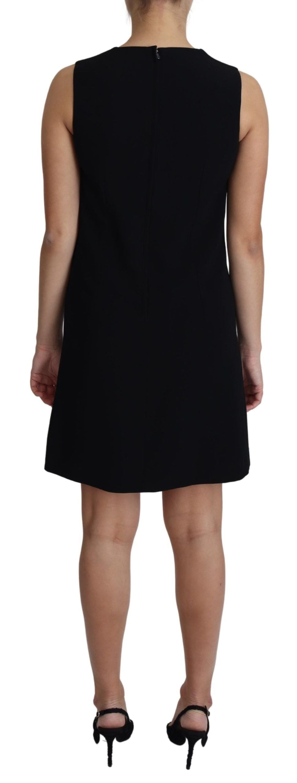 Dolce & Gabbana Black Viscose Stretch A-Line Mini Dress-2