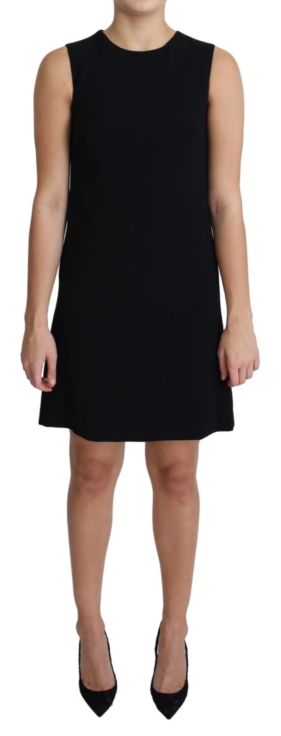 Dolce & Gabbana Black Viscose Stretch A-Line Mini Dress-1