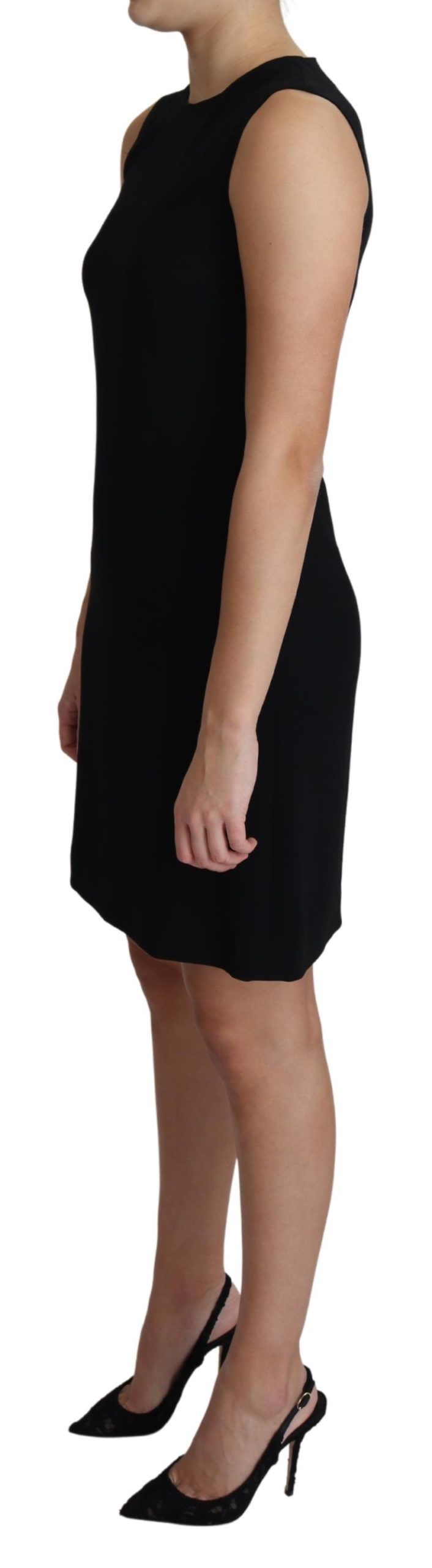 Dolce & Gabbana Black Viscose Stretch A-Line Mini Dress-4