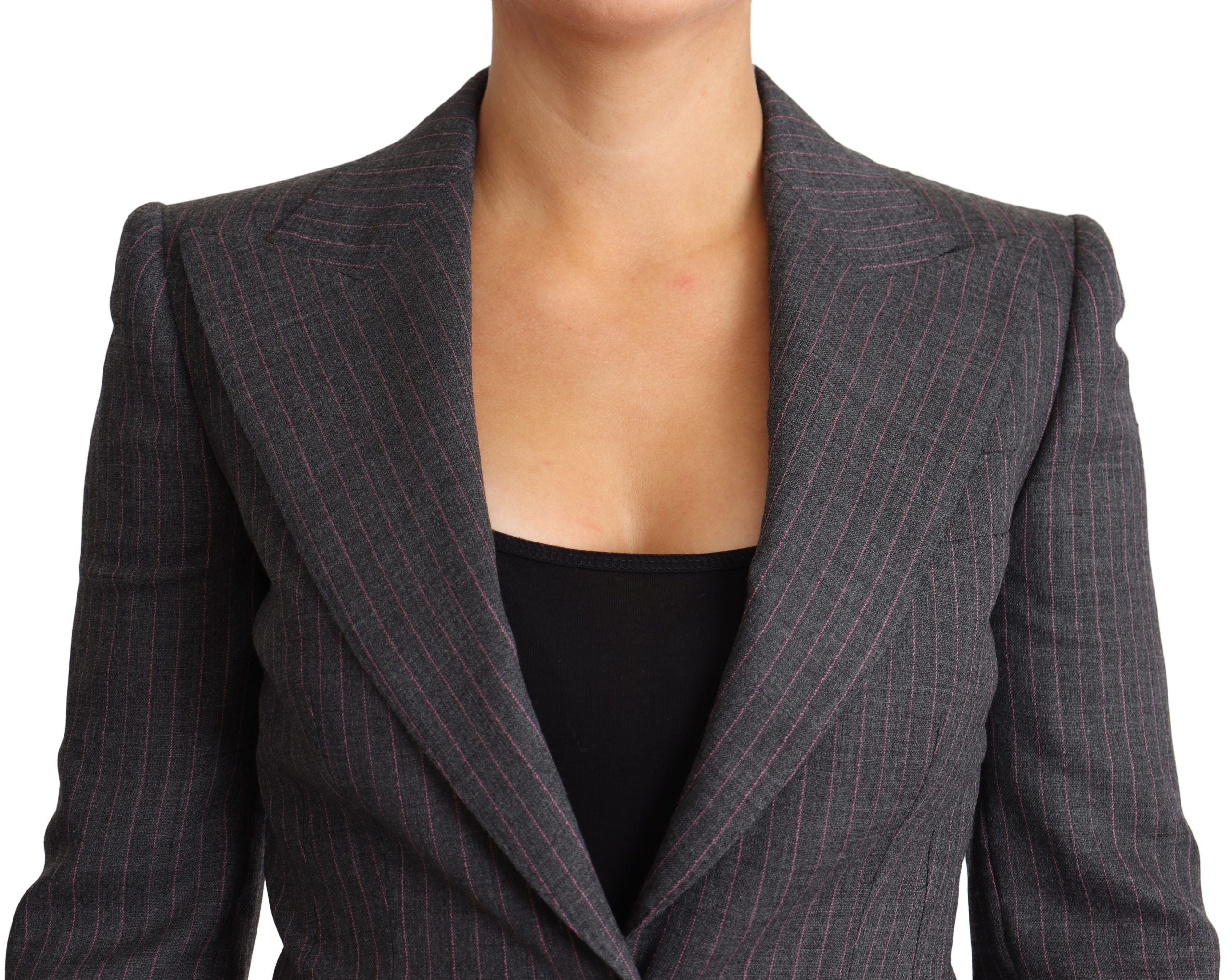 Dolce & Gabbana Grey single-breasted, tailored blazer wool jacket-3