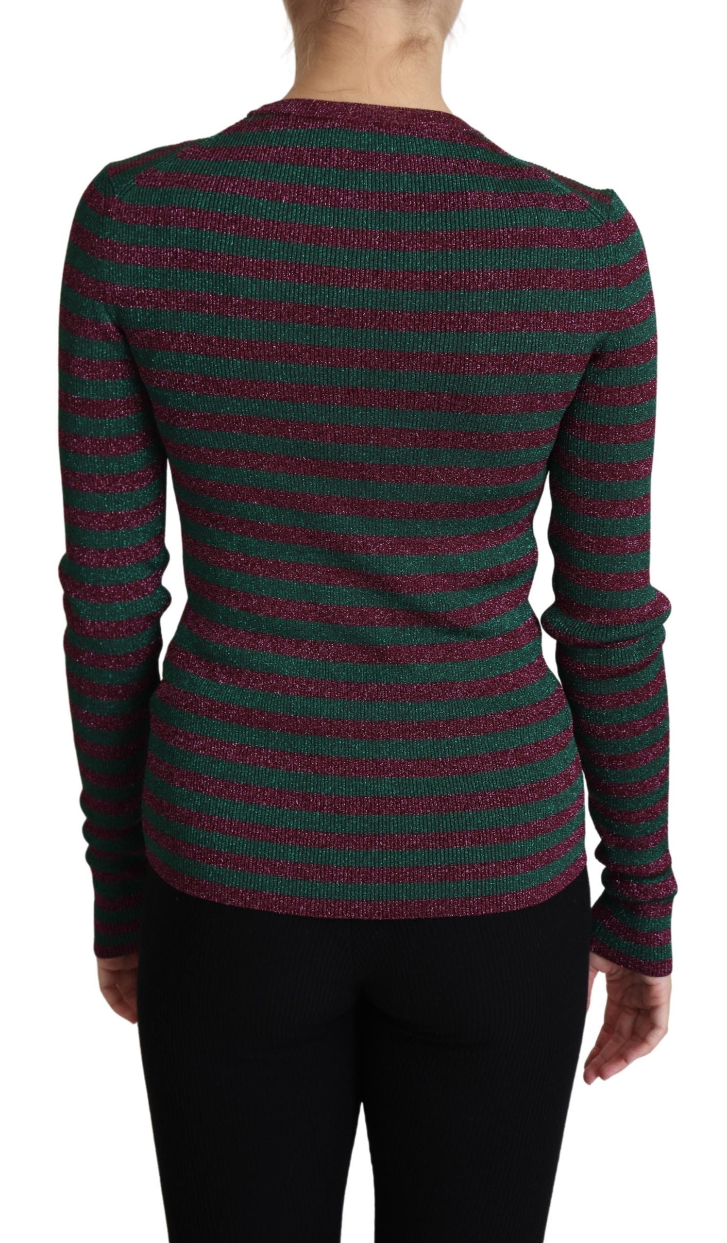 Dolce & Gabbana Mehrfarbig gestreifter Pullover mit Rundhalsausschnitt-2