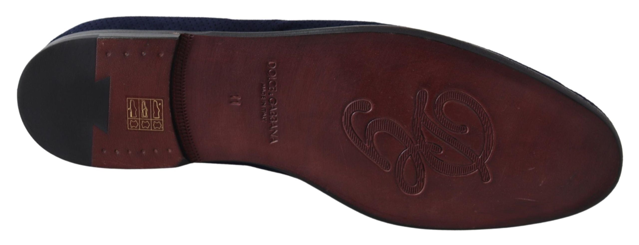 Dolce & Gabbana Blue Suede Caiman Loafers Slippers Shoes-2