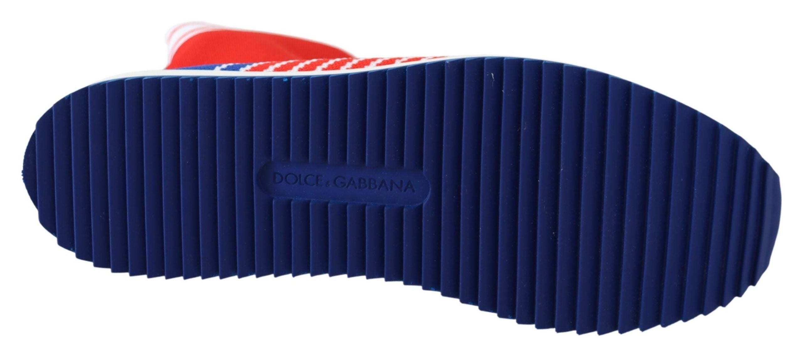 Dolce & Gabbana Blue Red Sorrento Logo Sneakers Socks Shoes-2