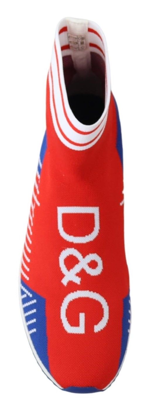 Dolce & Gabbana Blue Red Sorrento Logo Sneakers Socks Shoes-3