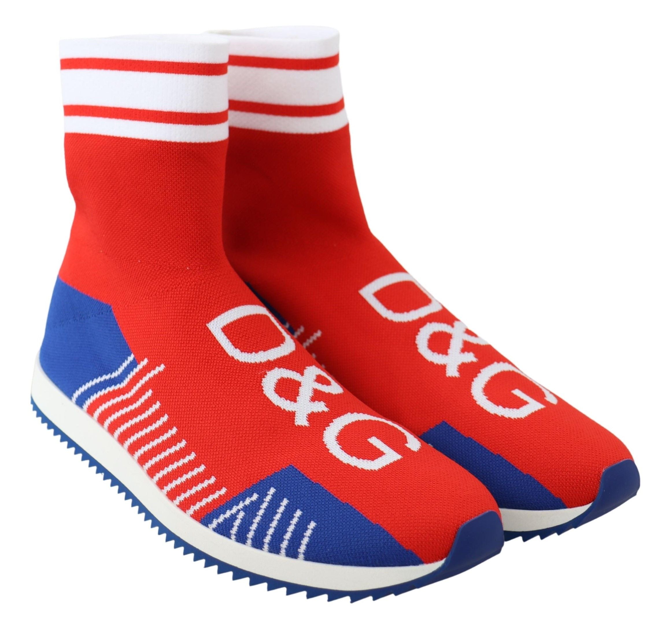 Dolce & Gabbana Blue Red Sorrento Logo Sneakers Socks Shoes-5