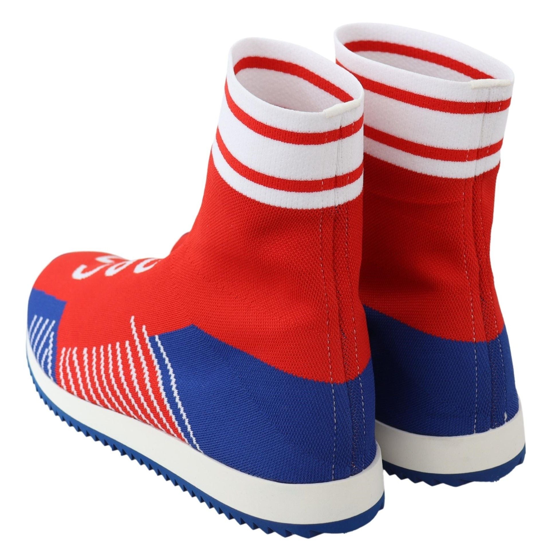 Dolce & Gabbana Blue Red Sorrento Logo Sneakers Socks Shoes-6