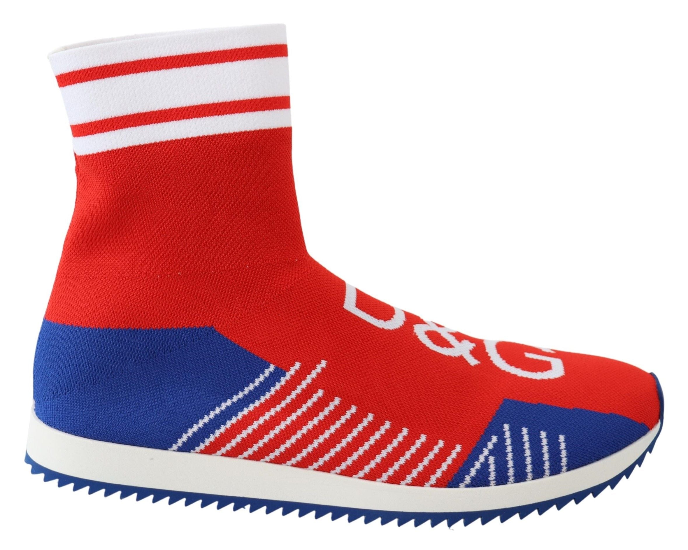 Dolce & Gabbana Blue Red Sorrento Logo Sneakers Socks Shoes-1