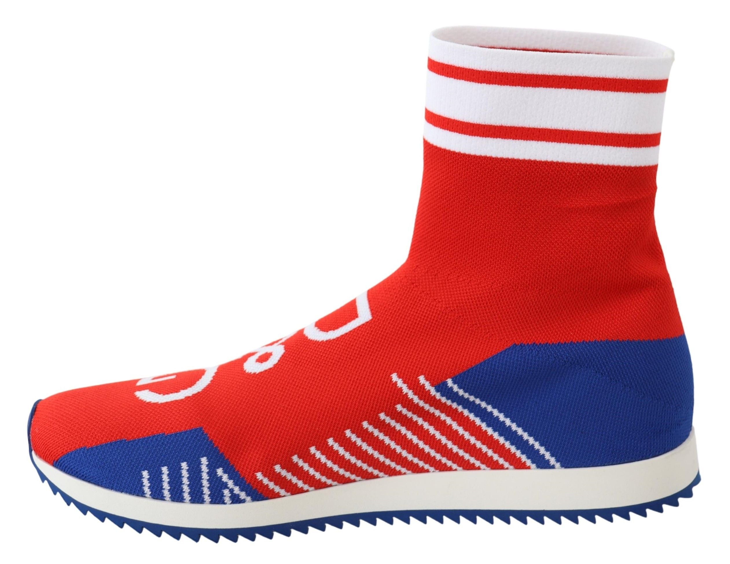 Dolce & Gabbana Blue Red Sorrento Logo Sneakers Socks Shoes-7