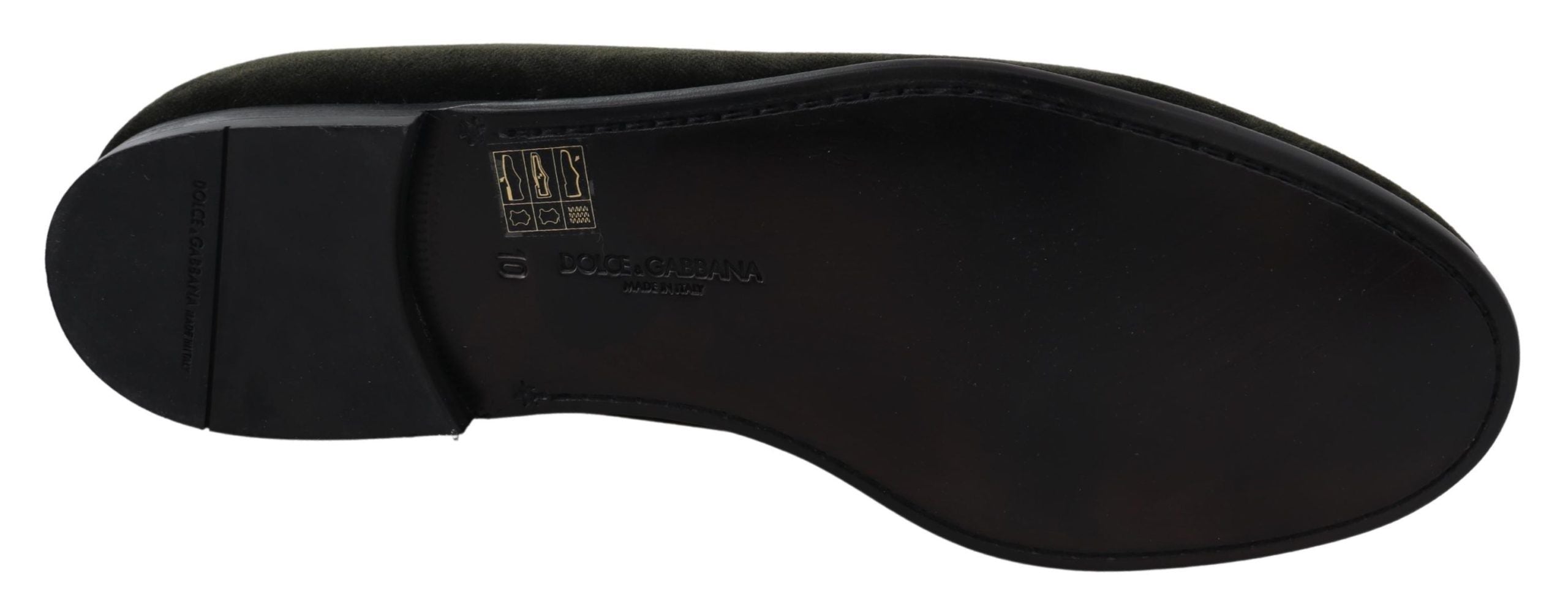 Dolce & Gabbana Green Velvet Slip-On Men's Loafers Shoes-2