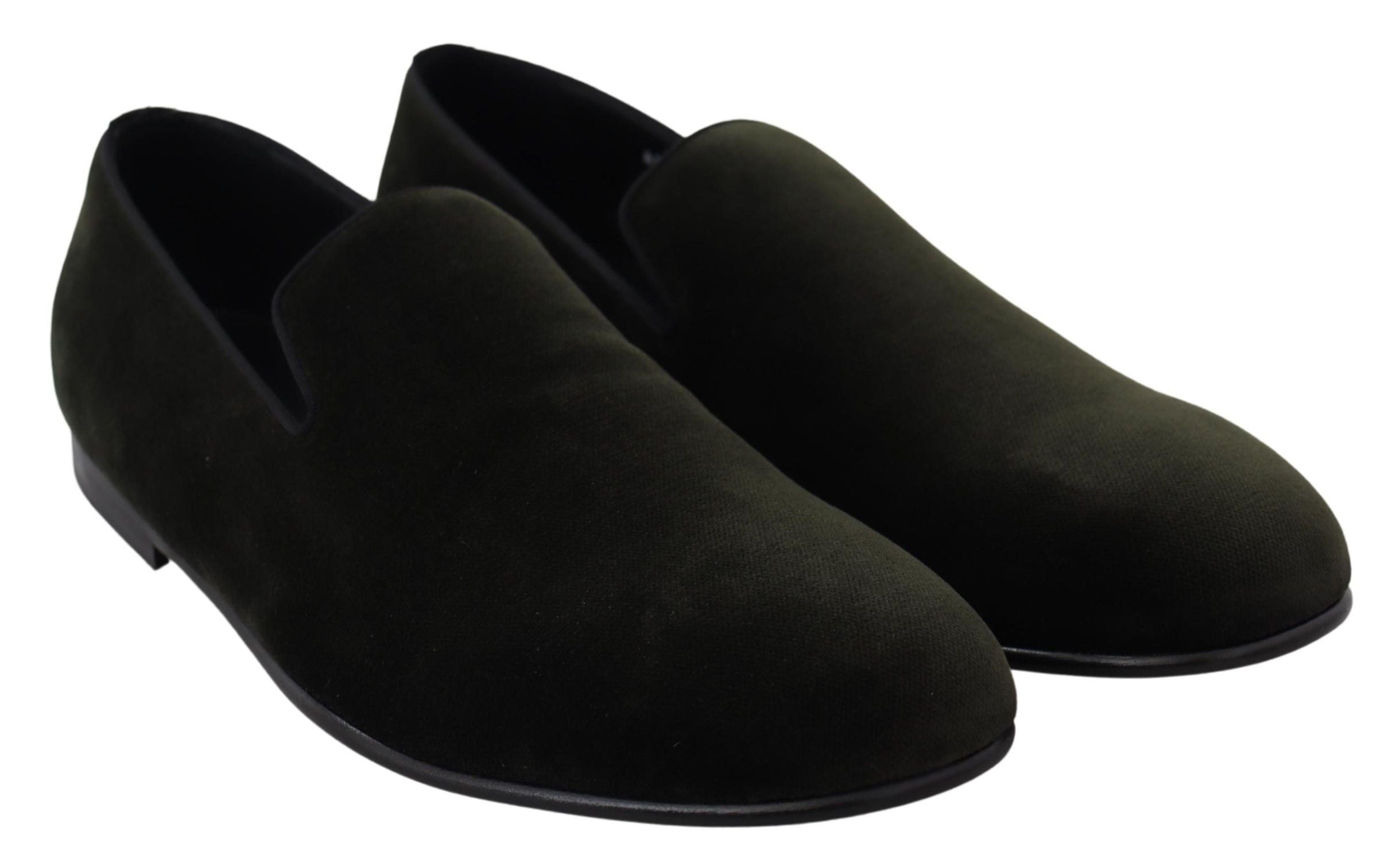 Dolce & Gabbana Green Velvet Slip-On Men's Loafers Shoes-5