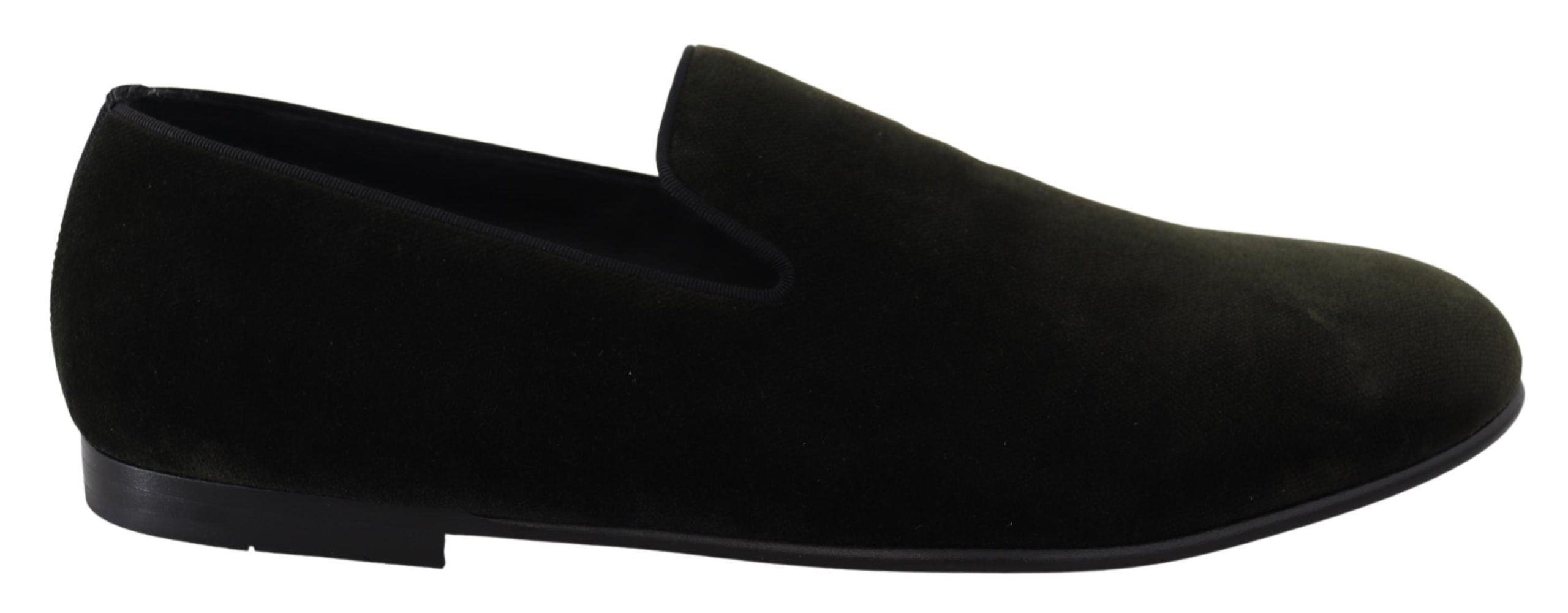 Dolce & Gabbana Green Velvet Slip-On Men's Loafers Shoes